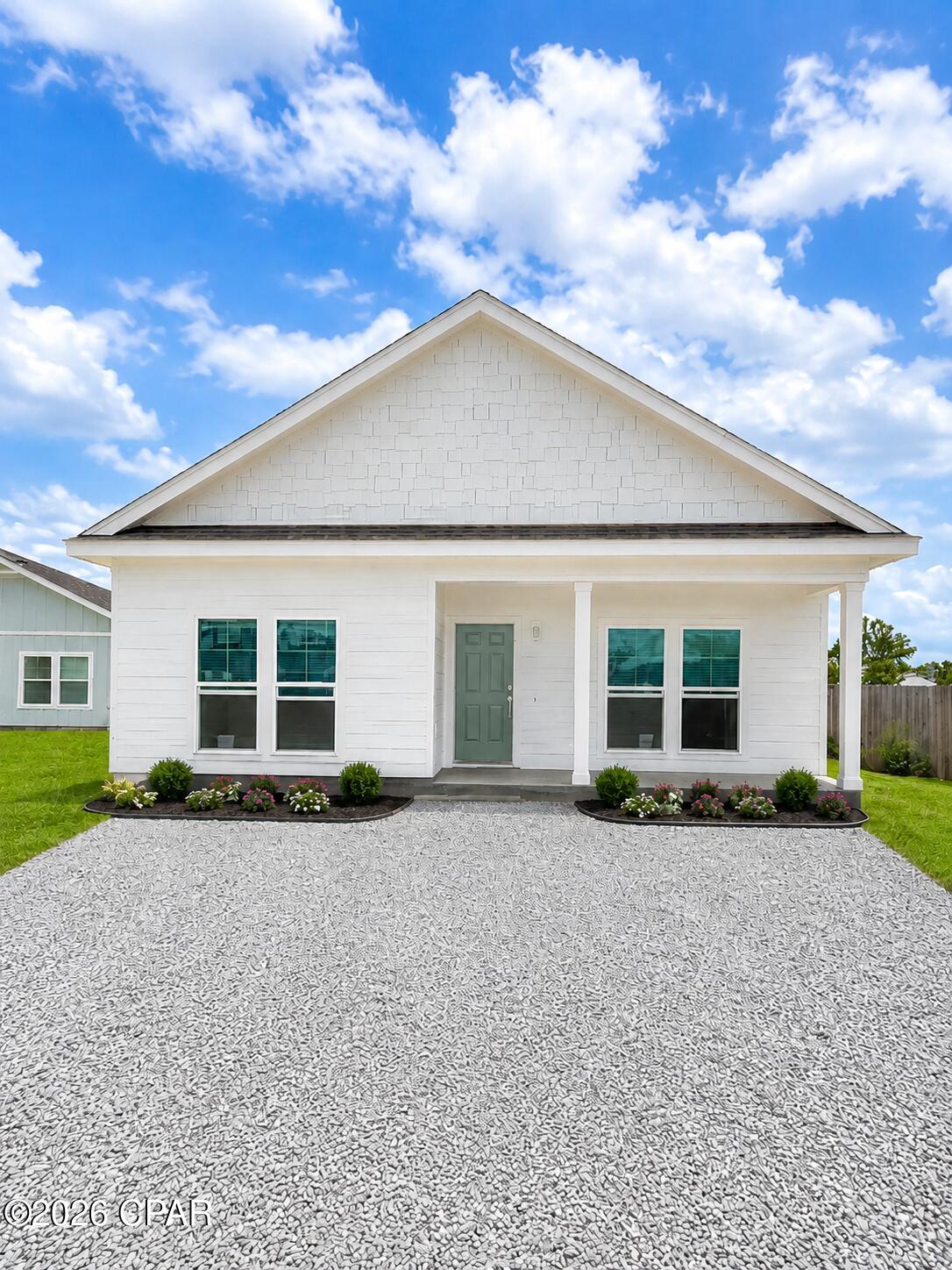 Property under construction and to be completely by roughly July! Located on a cul-de-sac, this brand new property is being built with care by Jubilee Builders out of Dothan, Alabama. This property is a short golf cart ride down to the highway, from there you walk/roll across to the beach! It is a quiet community on Gulf Terrace with NO HOA dues and X Flood zone! The images attached are from a previous build completed on this street with this same builder. Rendering was AI generated to provide an idea of what the completed build may look like. All of the builds on this street by Jubilee have sold before construction was completed. Curious about specs? These are some points to know: 2x6 Exterior walls, 5/8'' roof sheeting, 1/2'' wall sheeting, Hurricane ties, R19/R38 Insulation, Impact windows, White cabinets, Mega Iced countertops, Showers/Tubs will be tiled, Medium toned floors, All kitchen appliances(including microwave), LVP flooring throughout, Full sod, fence, and irrigation included.