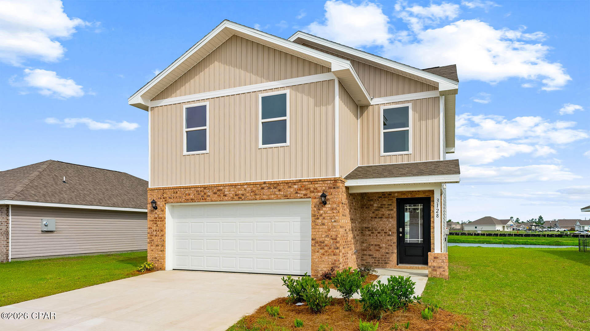 Welcome to the Taylor, a new home floor plan at Hodges Bayou Plantation in Panama City, Florida. The Taylor floor plan is a spacious 2-story 4 bedroom, 2.5 bathroom, with 1,722 square feet and includes a two-car garage. When you walk in, you will notice a spacious open kitchen, dining, and living room design. You will think of endless possibilities for laying out how your furniture will fit in this home. Stainless-steel appliances including a dishwasher, microwave, and stove are included in these homes, as well as beautiful quartz countertops and ivory, soft-close cabinets. A half bathroom is located by the front door for convenient bathroom privacy for visiting guests. EVP flooring is installed throughout the main areas, and soft, comfortable carpet in the bedrooms and stairwell which you notice as you walk upstairs.
 
All of the bedrooms and full bathrooms are located upstairs in this floorplan. The laundry room is also located upstairs making laundry day less treacherous. There are two bedrooms that have large closet spaces and an even larger walk-in closet in the third extra bedroom someone is sure to be happy about. All three spare bedrooms share a full bath with a shower/tub combo. A large double sink vanity is standard in the spare bathroom along with a privacy door separating the sinks with the toilet and shower.
 
The primary suite features ample space for a king-sized bedroom suite. The primary bathroom has a dual quartz sink vanity, with a stand up shower only, no tub and enclosed toilet for extra privacy. The walk-in closet is located within the primary bathroom and has all the space you need to get ready for your day.
 
On the exterior of this home you will notice brick on the front with vinyl siding, dimensional shingles with 30-year warranty and a concrete walkway to the front door. The porch is covered keeping you dry on rainy days. The two-car garage has a steel garage door and leads right into the kitchen and dining area to the back door. Each home in Hodges Bayou Plantation includes a fully sodded lawn to each property line and flower beds at front entry.
 
This home will come equipped with a Home is Connected® smart home technology package including QOLSYS IQ Panel, Skybell Doorbell, Kwikset Smartcode front door lock and DEAKO Smart Switches which allows you to control your home with your smart device while near or away. Our Hodges Bayou community features underground utilities making it less susceptible to damage from severe weather leading to fewer outages and more reliable service. Sidewalks line every street so you can enjoy the unbeatable Florida sunsets and sunrises on your walk to the playground with the kids or the dogs. Whatever room in this house you're in, you will feel right at home! Contact us today to find your home at Hodges Bayou Plantation!