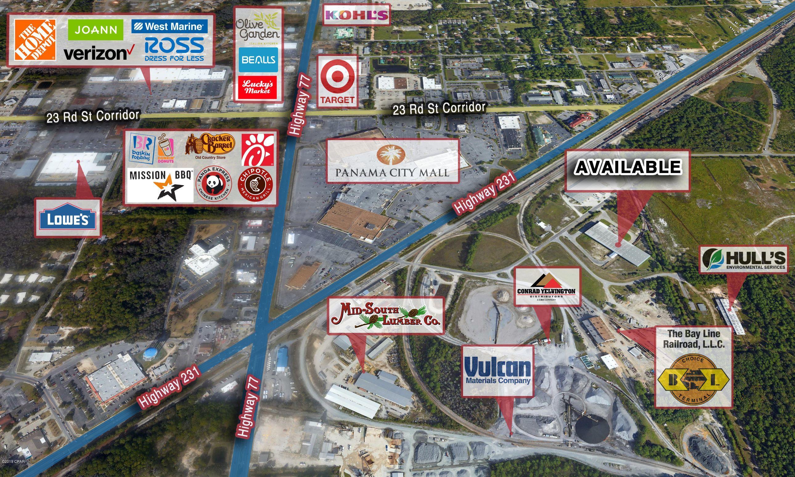 The property is situated on a 6.426+/- acre lot that is zoned Heavy Manufacturing, the property did receive damage from the Hurricane and is being sold as is. The Building is 66,000 +/- square feet, with a 2,250+/- office attached. The property is serviced by a rail spur that disects the building from east to west and ends on the west side of the property, Ther are three cranes in the building ranging in size from 10 tons to 31.5 tons. The building has a semi truck commercial scales in the front of the building. The building is fully fenced and secure.
