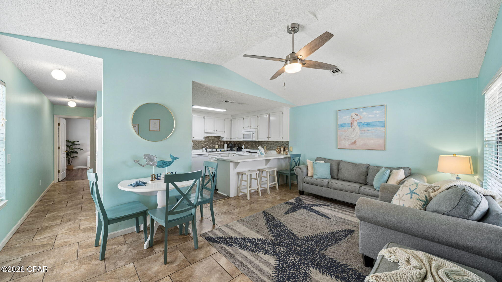.LOCATION, LOCATION, LOCATION!! PRICED TO SELL! This beautifully furnished 2nd-floor corner unit in the highly sought-after Horizon South community offers the perfect blend of comfort, convenience, and coastal charm. Featuring a private staircase entrance and a newer HVAC system (approximately 1 year old), this well-maintained condo is ideally positioned just steps from the beach and close to all of Horizon South's incredible amenities. Whether you're searching for a strong investment property, vacation getaway, or second home, this unit checks all the boxes. Horizon South owners and guests enjoy access to 4 swimming pools (including a kiddie pool), hot tub, tennis and pickleball courts, shuffleboard, 18-hole mini golf, fitness center, playground, and deeded beach access-making it one of Panama City Beach's most popular resort-style communities.
*All measurements are approximate and should be verified by buyer*