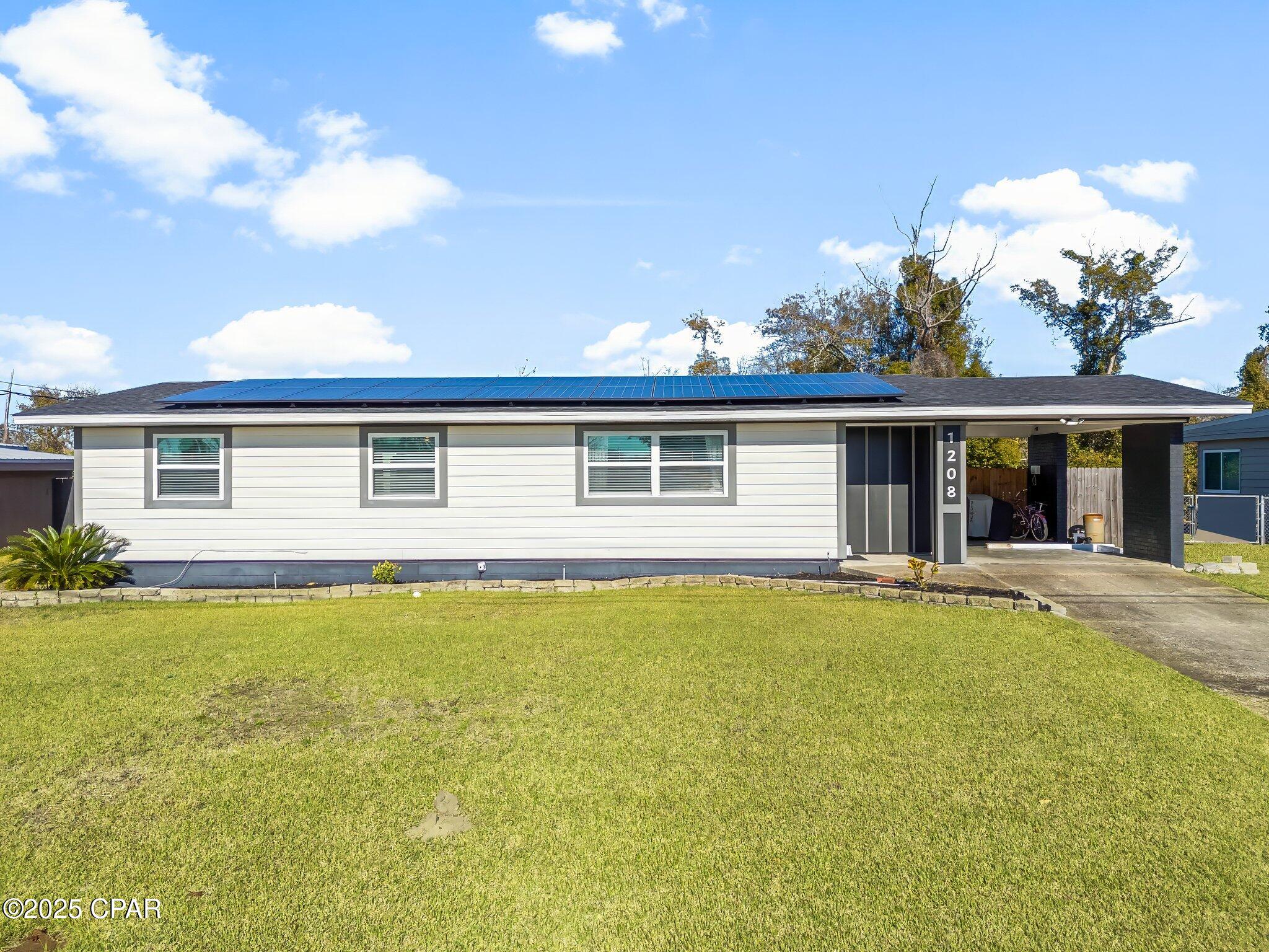 Coming available approximately May 1st-
Welcome to this beautiful energy efficient home centrally located in the Forest Park Neighborhood. Just off 23rd street, in the heart of Panama City.  *Featuring Solar Panels*

This home has been renovated and updated! This well maintained home is 3 bedroom, 2 bathroom with a bonus room that offers a versatile space perfect for a guest room or home office. The kitchen features granite countertops, stainless steel appliances, and plenty of cabinet space. Tile flooring throughout the main areas, complemented by carpet in the bedrooms.  Spacious master suite includes a walk-in closet and a luxurious ensuite bathroom with a beautifully tiled shower with two vanities. The backyard is privacy fenced, and has a storage shed for your tools and equipment. Also washer & dryer is included. The home owner pays approximately $25 a month with a slight increase over the warm summer months to just $40 a month for the electric service fees. This is a prime location and is convenient to shopping, restaurants, schools, the marinas, parks, beaches, and much more. Its in close proximity to Tyndall Air Force Base and the NSA base. Pets subject to approval by the property owner. Call for details and schedule a today!