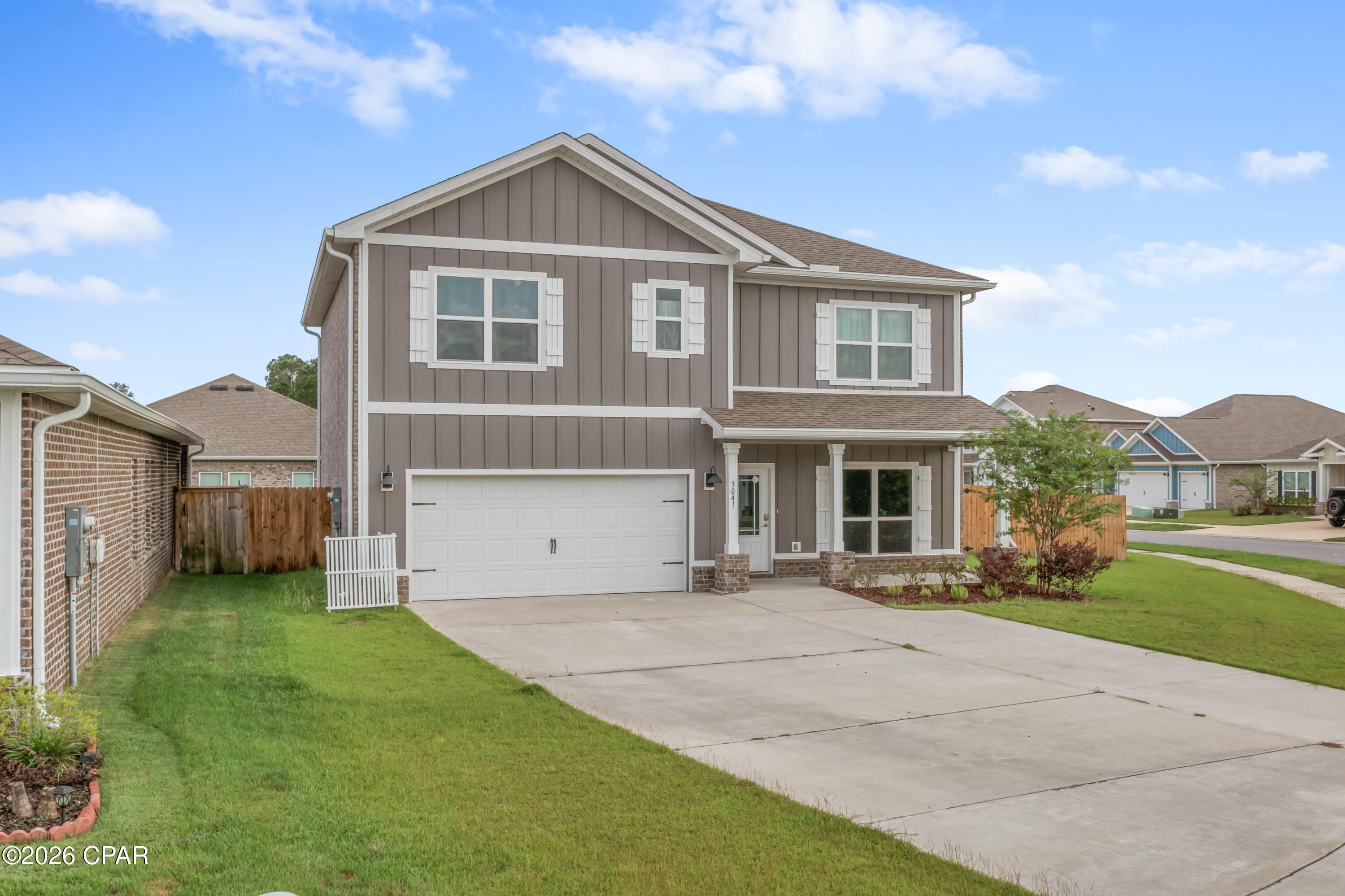 Incredible price for a newer 5 bedroom, 3 bathroom home!! Discover outstanding value in this spacious DR Horton Hayden floor plan located in the desirable Hodges Bayou Plantation community in Southport, Florida. 

This two-story home offers five bedrooms, three bathrooms, a versatile flex space, and approximately 2,568 square feet of living space. It features a thoughtfully designed layout perfect for anyone seeking a spacious home.
This home delivers exceptional value through its flexible living spaces. The flex room off the foyer is ideal for a home office, formal dining area, playroom, or guest suite, giving you the adaptability to match your lifestyle. The open-concept design includes a gourmet kitchen with an island, stainless steel appliances, and ample pantry space that flows effortlessly into the great room and dining area. Off the dining area, you can enjoy seamless indoor-outdoor living with direct access to the backyard. A guest bedroom and full bath on the first floor add extra convenience. Upstairs, the luxurious primary bedroom features an ensuite bath with a double vanity and large walk-in closet. Additional bedrooms, a secondary living area, and a convenient second-floor laundry complete this functional layout. The home also includes energy-efficient construction, modern finishes, durable materials, and a two-car garage. As an added bonus this home comes with a few must have items for homeowners: a self propelled push mower, a power rake/scarifier, weed eater, battery powered edger (no battery), and a 100ft orange extensions cord! 

Hodges Bayou Plantation offers a peaceful setting with excellent amenities and unbeatable access to Florida's best outdoor lifestyle. The community includes a playground and sidewalks throughout for safe, active living, along with HOA-maintained surroundings. Residents enjoy proximity to saltwater and freshwater boat ramps, with Ira Hutchinson Park just 1.5 miles away providing direct access to North Bay and the Gulf of Mexico. Nearby nature trails, parks, and kayaking opportunities are readily available. Families benefit from quick access to Deer Point Elementary and Deane Bozeman schools. The location is only 18 miles to Tyndall Air Force Base and Panama City Beach's white sand shores, and about 10 miles to Panama City shopping, dining, and amenities.

This home provides incredible value in a growing yet tranquil community, combining newer construction quality, versatile space, and a lifestyle centered around nature, water access, and family-friendly amenities. Whether you are seeking room to grow, a smart investment, or the perfect place to call home, this property stands out.
Don't miss this outstanding opportunity in Hodges Bayou Plantation. Contact us today to schedule a showing and experience everything this home and community have to offer.
