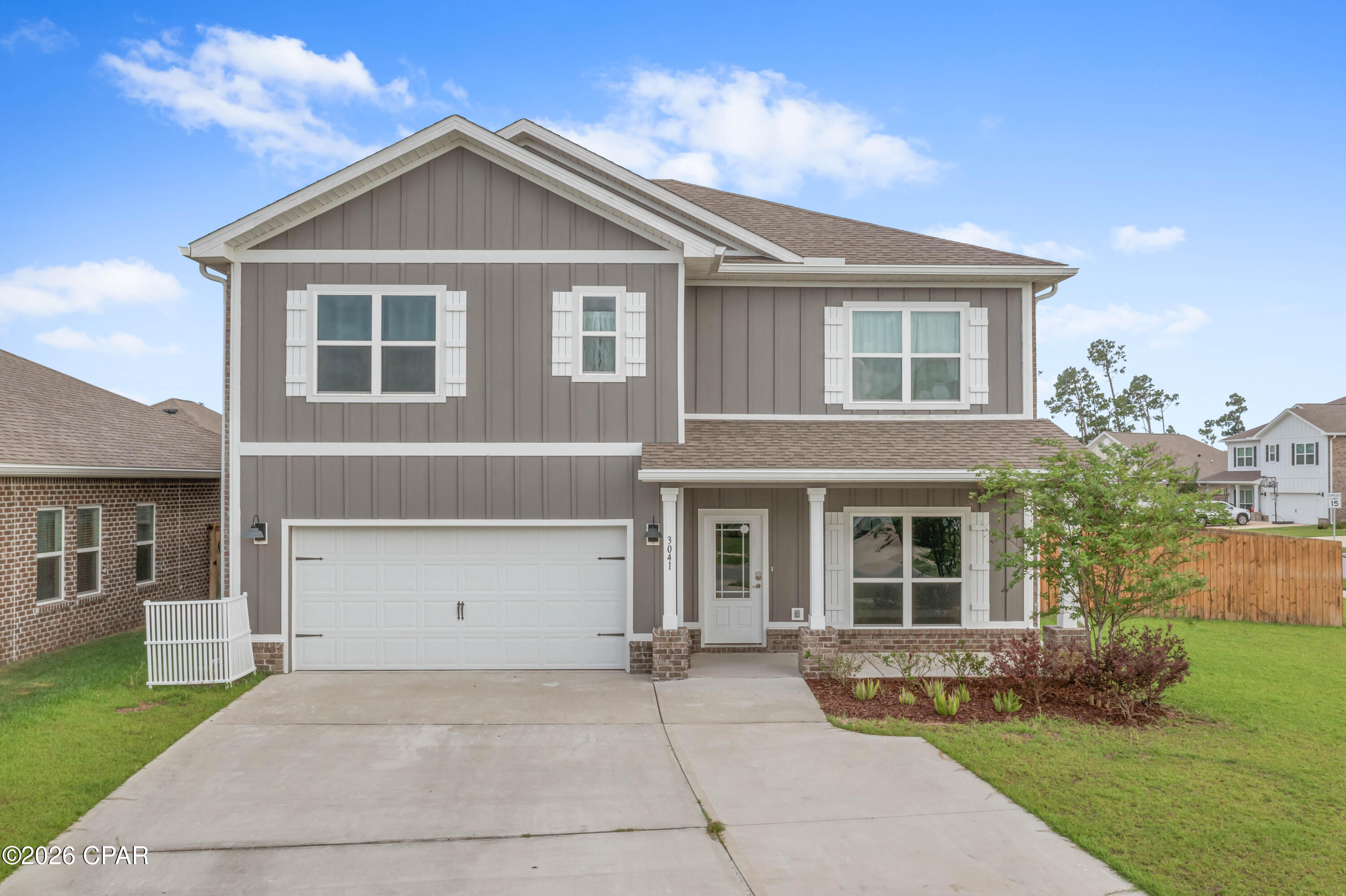Discover outstanding value in this spacious DR Horton Hayden floor plan located in the desirable Hodges Bayou Plantation community in Southport, Florida. This two-story home offers five bedrooms, three bathrooms, a versatile flex space, and approximately 2,568 square feet of living space. It features a thoughtfully designed layout perfect for anyone seeking a spacious home.
This home delivers exceptional value through its flexible living spaces. The flex room off the foyer is ideal for a home office, formal dining area, playroom, or guest suite, giving you the adaptability to match your lifestyle. The open-concept design includes a gourmet kitchen with an island, stainless steel appliances, and ample pantry space that flows effortlessly into the great room and dining area. Off the dining area, you can enjoy seamless indoor-outdoor living with direct access to the backyard. A guest bedroom and full bath on the first floor add extra convenience. Upstairs, the luxurious primary bedroom features an ensuite bath with a double vanity and large walk-in closet. Additional bedrooms, a secondary living area, and a convenient second-floor laundry complete this functional layout. The home also includes energy-efficient construction, modern finishes, durable materials, and a two-car garage.
Hodges Bayou Plantation offers a peaceful setting with excellent amenities and unbeatable access to Florida's best outdoor lifestyle. The community includes a playground and sidewalks throughout for safe, active living, along with HOA-maintained surroundings. Residents enjoy proximity to saltwater and freshwater boat ramps, with Ira Hutchinson Park just 1.5 miles away providing direct access to North Bay and the Gulf of Mexico. Nearby nature trails, parks, and kayaking opportunities are readily available. Families benefit from quick access to Deer Point Elementary and Deane Bozeman schools. The location is only 18 miles to Tyndall Air Force Base and Panama City Beach's white sand shores, and about 10 miles to Panama City shopping, dining, and amenities.
This home provides incredible value in a growing yet tranquil community, combining new construction quality, versatile space, and a lifestyle centered around nature, water access, and family-friendly amenities. Whether you are seeking room to grow, a smart investment, or the perfect place to call home, this property stands out.
Don't miss this outstanding opportunity in Hodges Bayou Plantation. Contact us today to schedule a showing and experience everything this home and community have to offer.