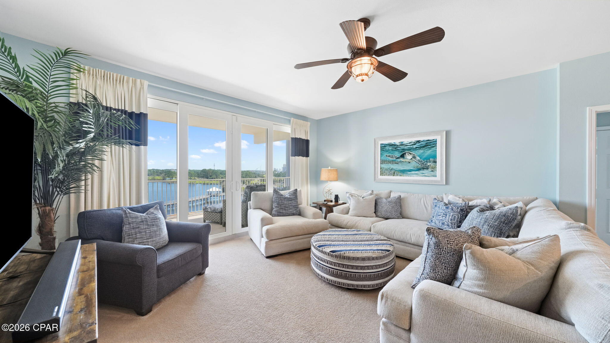 $25,000 Price Correction: Beautiful 3/3 with bunks on a lake with a dancing fountain. LTW is a multi unit condominium building with both residential and commercial units. Once on-site you will never have to leave the complex with an ice cream/candy store, En Cahoots a quaint breakfast nook, The Wharf, a seafood buffet restaurant, Juan Taco a fabulous Tex Mex restaurant, The Bun Lab, Hairology, a hair salon, and 810 Bowling and Billiards a family fun experience. The unit is beautifully furnished with a coastal flair. It has never been rented and in excellent condition. Whether looking for a primary residence, vacation rental or second home look no further than Laketown Wharf.