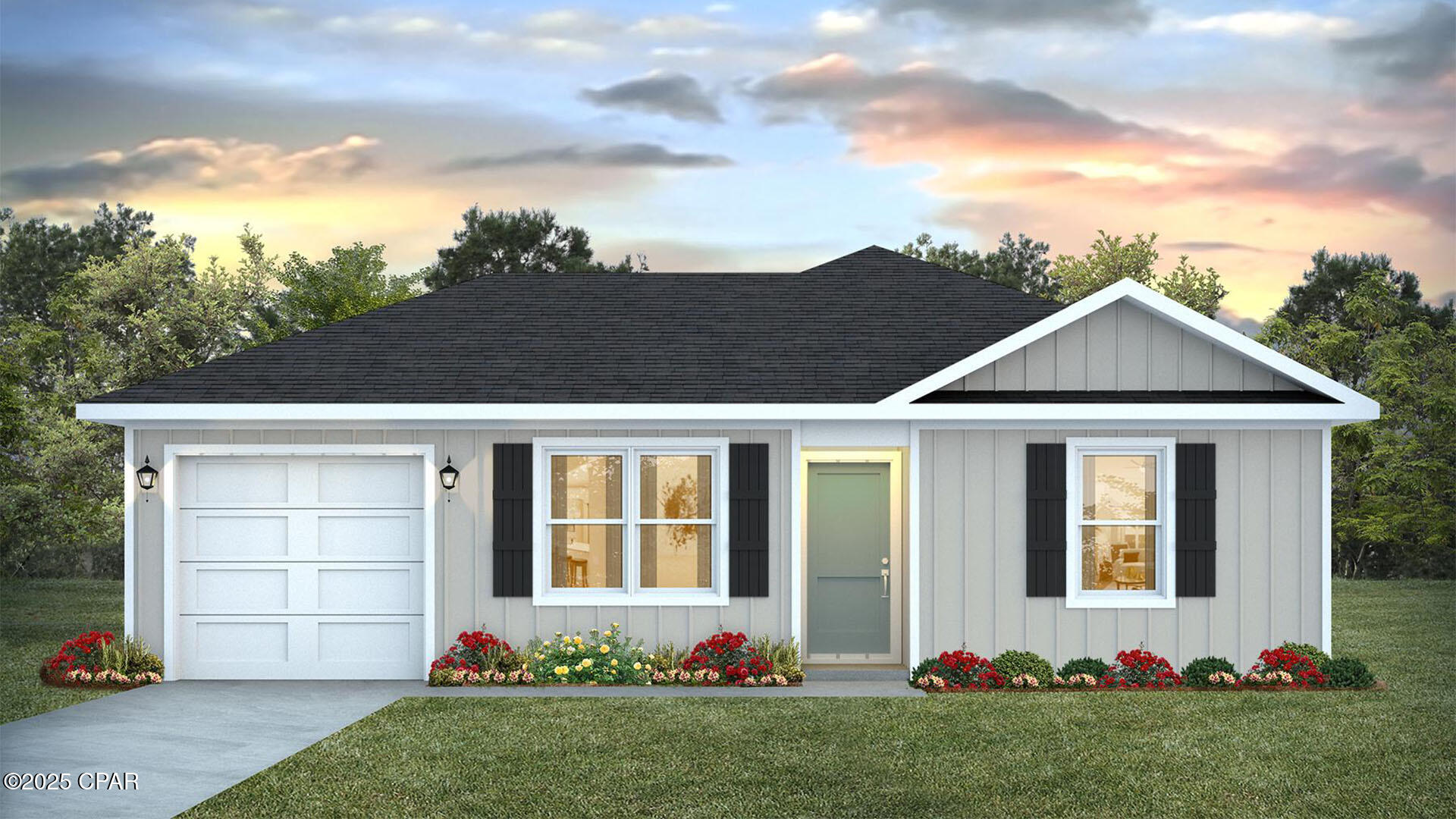 Welcome to the Sutton Plan, one of our new plans at Liberty in Panama City, Florida. The Sutton is a spacious single-story home with 1,439 square feet of comfortable living. This beautiful home offers 4 bedrooms with 2 bathrooms, and a 1-car garage. As you enter the home, the foyer welcomes you with beautiful EVP flooring which spans throughout the home in the main areas and bathrooms. Right by the front door are the 3 guest bedrooms, a full bathroom, and down the hallway is the laundry room and storage area leading into the kitchen and living room. Each bedroom boasts plenty of space and sizeable closets for organization with soft carpet flooring.

The kitchen is equipped with beautiful granite countertops, stainless steel appliances, and beautiful white cabinetry. The pantry is located next to the laundry room across from the linen and coat closets. Natural light illuminates this main area for your family and friends to enjoy. The back yard features a back patio located by the primary bedroom and the dining area. The spacious primary bedroom features its own bathroom complete with granite countertops, a large walk-in closet, and a relaxing shower. Both bathrooms feature beautiful granite countertops and white cabinetry. In addition to all the features and amenities our Sutton plan offers, each is built with our Smart Home technology package, designed to bring the ease and convenience of life right to your fingertips.

On the outside of this popular plan, you will see durable vinyl siding, a rear patio to enjoy the spacious back yard. Sidewalks line the neighborhood streets for you to enjoy the beautiful Florida weather. Our Liberty community features underground utilities making it less susceptible to damage from severe weather leading to fewer outages and more reliable service. Residents of Liberty can enjoy exclusive access to two amenity centers, complete with two pools, a children's splash pad, two playgrounds for endless fun, a well-equipped fitness center, two pickleball courts and a basketball court to name a few things. To learn more about this home for yourself, call us to get connected today!