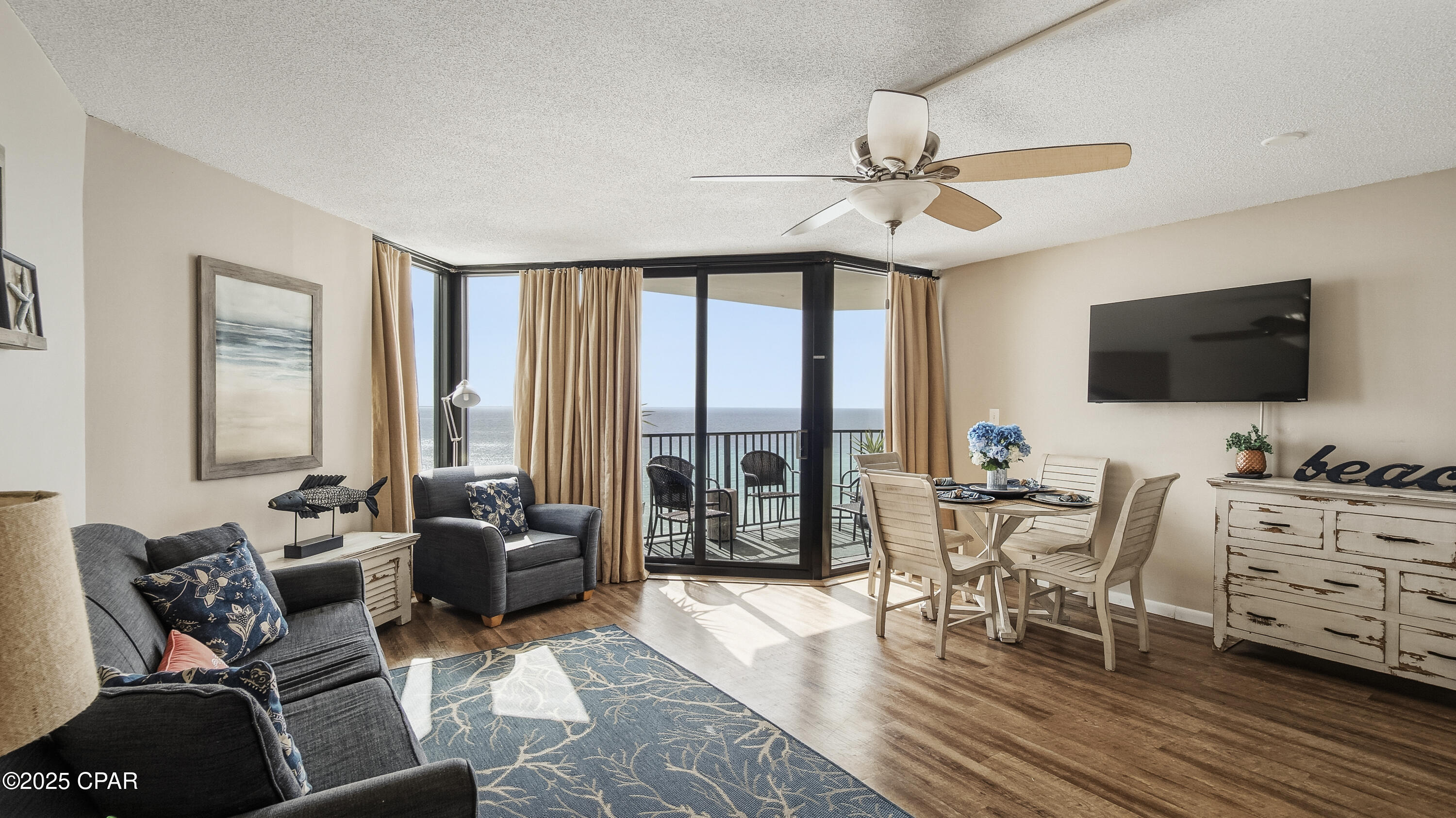 Discover the epitome of coastal living in this beautifully renovated Gulf-front condo, offering stunning direct views of the pristine beaches and crystal-clear waters of the Gulf of Mexico. This stylish beachfront oasis features an open kitchen with granite countertops, gorgeous white cabinetry accented with modern hardware, stainless steel appliances and a thoughtfully designed workspace that would make everyday living feel like a getaway. The décor throughout reflects the perfect touch of beachside elegance chosen by the seller, creating a warm and inviting space you'll never want to leave. The updated bathroom includes a fresh vanity and a classic tub/shower combination, adding to the condo's comfort and appeal. Sunbird stands out as one of the premier buildings on the beach with its excellent location, well-maintained amenities, successful inspection history and outstanding HOA team. Enjoy walking to Pineapple Willy's, Walmart, Waffle House, a variety of restaurants, and soon--Tootsies at the historic Spinnaker's site. The community offers three pools including one heated, a fitness building, laundry facilities and brand-new water fountains. This condo combines beauty, convenience, and true Gulf-front tranquility, making it the perfect coastal escape or investment opportunity. Did we say rentals? Oh yes... we do really good in that category!!