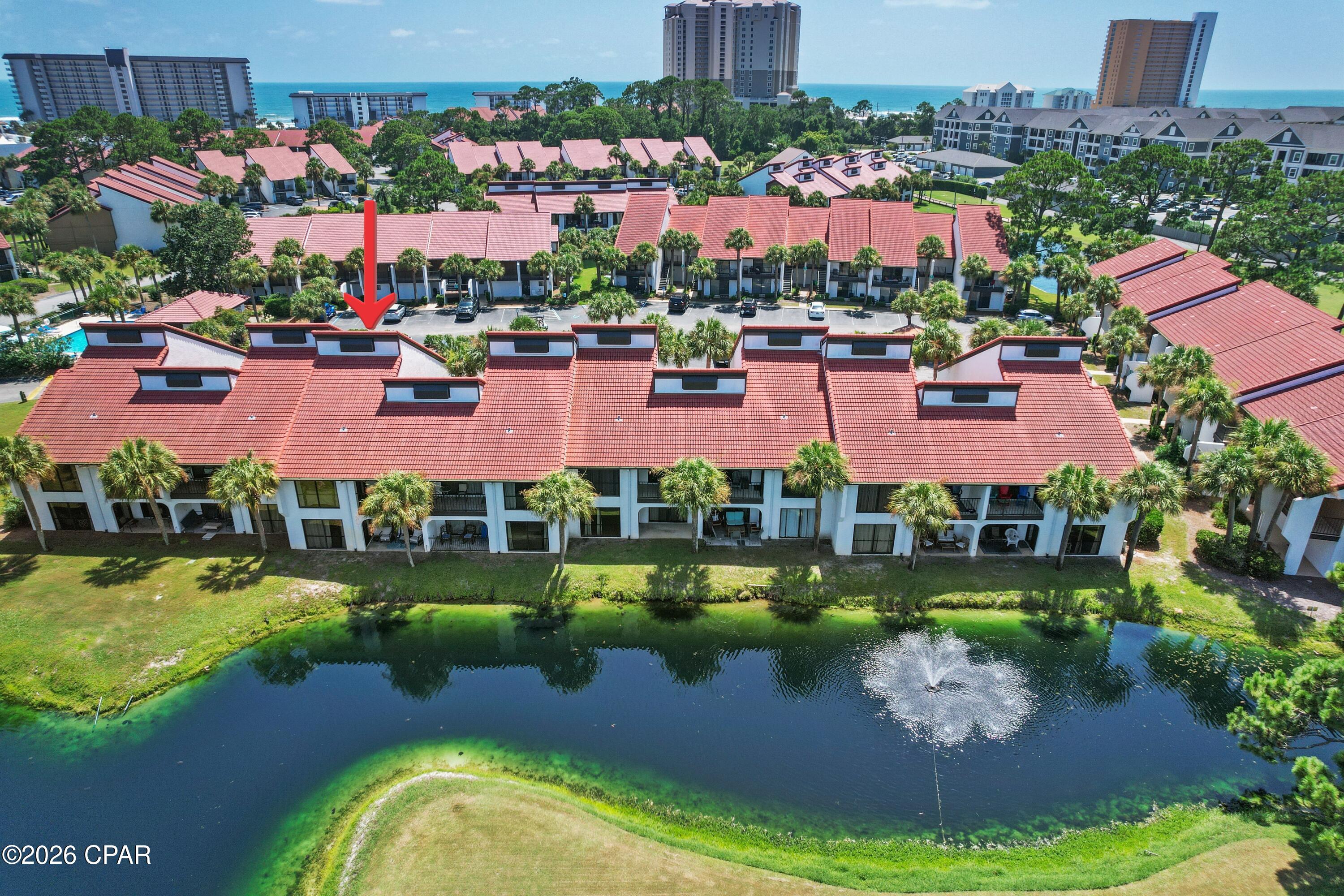 Welcome to Golf Villa 1914 at Edgewater Beach Resort, a beautifully renovated 2-bedroom, 2-bathroom golf villa offering the perfect blend of luxury, comfort, and investment potential in the heart of Panama City Beach, Florida. Whether you're searching for a vacation home, second home, primary residence, or income-producing short-term rental, this turnkey property checks every box. Overlooking the lush fairways and tranquil pond of Edgewater's scenic 9-hole Executive Golf Course, this second-floor villa offers approximately 1,254 square feet of beautifully updated living space. Inside, you'll find a completely renovated interior featuring a modern kitchen with stainless steel appliances, stylish cabinetry, updated finishes, and an open-concept layout designed for entertaining and everyday living. The spacious living room and dining area feature brand-new, high-end furnishings, while the sleeper sofa includes an 8-inch memory foam mattress for added guest comfort. Both bedrooms are generously sized, creating a comfortable retreat after a day at the beach or on the golf course. Step onto your private balcony and enjoy peaceful views of the golf course, sparkling pond, and elegant water fountain landscaping while sipping your morning coffee or unwinding at sunset. This villa has been thoughtfully updated for peace of mind with all appliances, washer and dryer, HVAC system, and water heater less than two years old, making it truly move-in or rental ready. Even better, the villa is located just 30 steps from the nearest heated pool, offering convenient access to resort-style relaxation. Edgewater Beach Resort is widely recognized as the only full-service beachfront resort in Panama City Beach, offering an unmatched collection of amenities that attract vacationers year-round. Owners and guests enjoy private beach access to the Gulf of Mexico, a spectacular 11,500-square-foot oceanside lagoon pool, 11 swimming pools (10 heated), 4 hot tubs, 10 tennis courts, 5 pickleball courts, shuffleboard, basketball courts, a fitness center, kids' splash pad, tram service throughout the resort, executive golf course, onsite restaurant, Starbucks, ice cream shop, poolside tiki bar, beach chair service, and 24-hour gated security. The HOA provides exceptional value by covering water, sewer, trash, cable, basic internet, pest control, lawn maintenance, gated entry, and 24-hour security, and the HOA dues have already been paid through September, providing immediate savings for the new owner. Whether you're looking for one of the best investment properties in Panama City Beach, a high-demand vacation rental, or your own private beach retreat within one of PCB's most sought-after resort communities, Golf Villa 1914 offers an exceptional opportunity to own a fully updated property in an unbeatable location just steps from world-famous white sand beaches and endless resort amenities