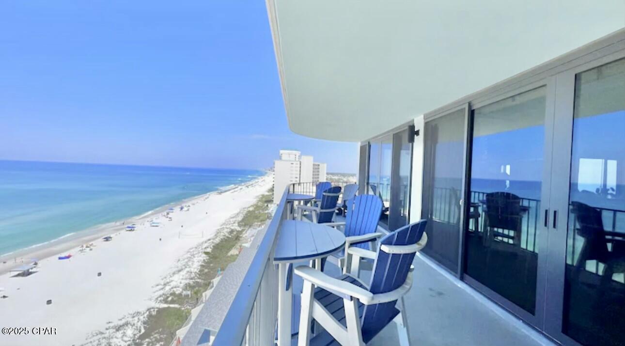 Welcome to Watercrest 1108! This highly desirable floor plan will exceed your expectations with its expansive panoramic views and sunsets over the gulf! This 2 bedroom, 2 bath unit has just been COMPLETELY REMODELED and is ready for its NEW owner. Enjoy tiled flooring throughout with floor to ceiling windows giving it a seemless, open and airy feel. Complete with a NEW HVAC system and all NEW duct work. NEW appliances including washer, dryer, counter depth refrigerator, range and air fryer microwave. The kitchen has NEW cabinets, sink, lighting, countertops and backsplash which has been carried along the entry walls. Fresh NEW paint throughout, NEW battery operated roller shades in the living room and master bedroom giving more view of the Gulf. Both bathrooms have NEW vanities along with countertops. Master bath has NEW tiled walk in shower and the guest bath has a NEW tub with tile surround. Remodeled finished January 2026! This family oriented complex offers activities for the whole family including tennis, shuffleboard, exercise room, pool, hot tub, kiddie pool, bbq grilling area, conference room available to owners, tiki bar with food and drinks and lots of water activities such as parasailing, jet skies, banana boat rides, etc. easily available to book from the beach! Come check out the gorgeous views today!