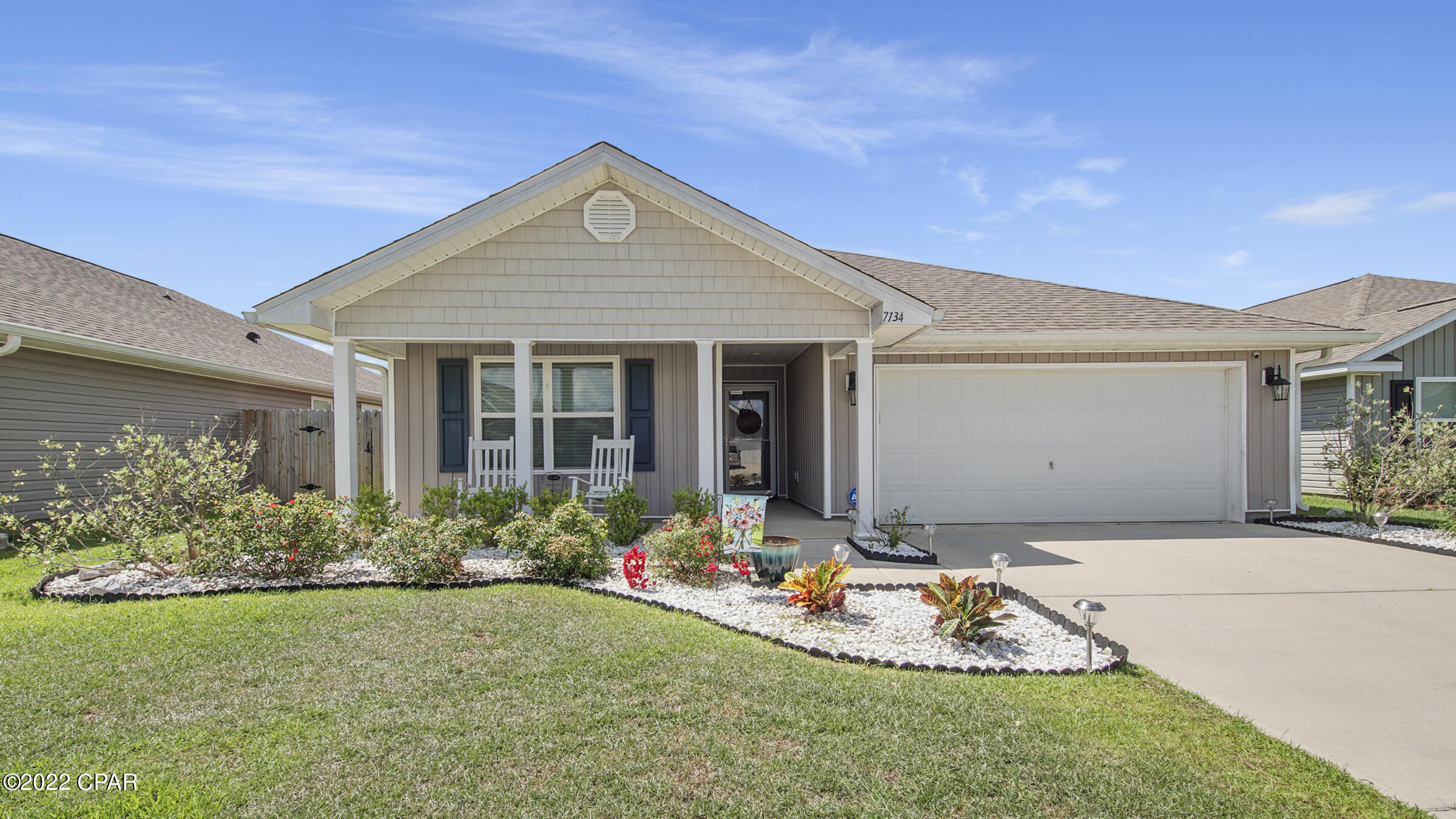 CURRENTLY UNDER CONTRACT, SELLER ACCEPTING BACKUP OFFERS Looking for a move in ready, established home? Look no further! This home is 3yrs young with the remainder of the 10 year structural warranty still active and transferable to the new owner. Sellers are offering a 1yr home warranty through buyers choice of provider up to $575 and $5,000 in closing costs with an acceptable offer. Sellers are willing to rent back the home as an option for any interested investors. This home has very enticing curb appeal with the detailed landscaping to include low maintenance rock beds and sellers installed irrigation. You will have a covered front porch to sit on and enjoy the view. Need a privacy fence for your furry family member or just want privacy for your cookouts? No problem, got you covered with this as well! Covered back patio to enjoy some drinks and good conversation. Inside the home you will be happy to see the custom painted cabinets with polished chrome hardware. The kitchen includes stainless steel appliances, goose neck kitchen faucet. Living area has a beautiful bladeless ceiling fan with light. Large Master bedroom with room for large king size furniture and sitting area. Master bath features double sink vanity, sliding glass shower doors, his & hers walk in closets. The home includes a smart home system that includes the main panel hard wired into the wall, camera doorbell, smart thermostat, digital door lock that can all be operated with the app from your phone as well. Curtains, outdoor camera's (other than doorbell camera) TV"s and TV mounts do not convey. Don't hesitate! Call today for a showing!