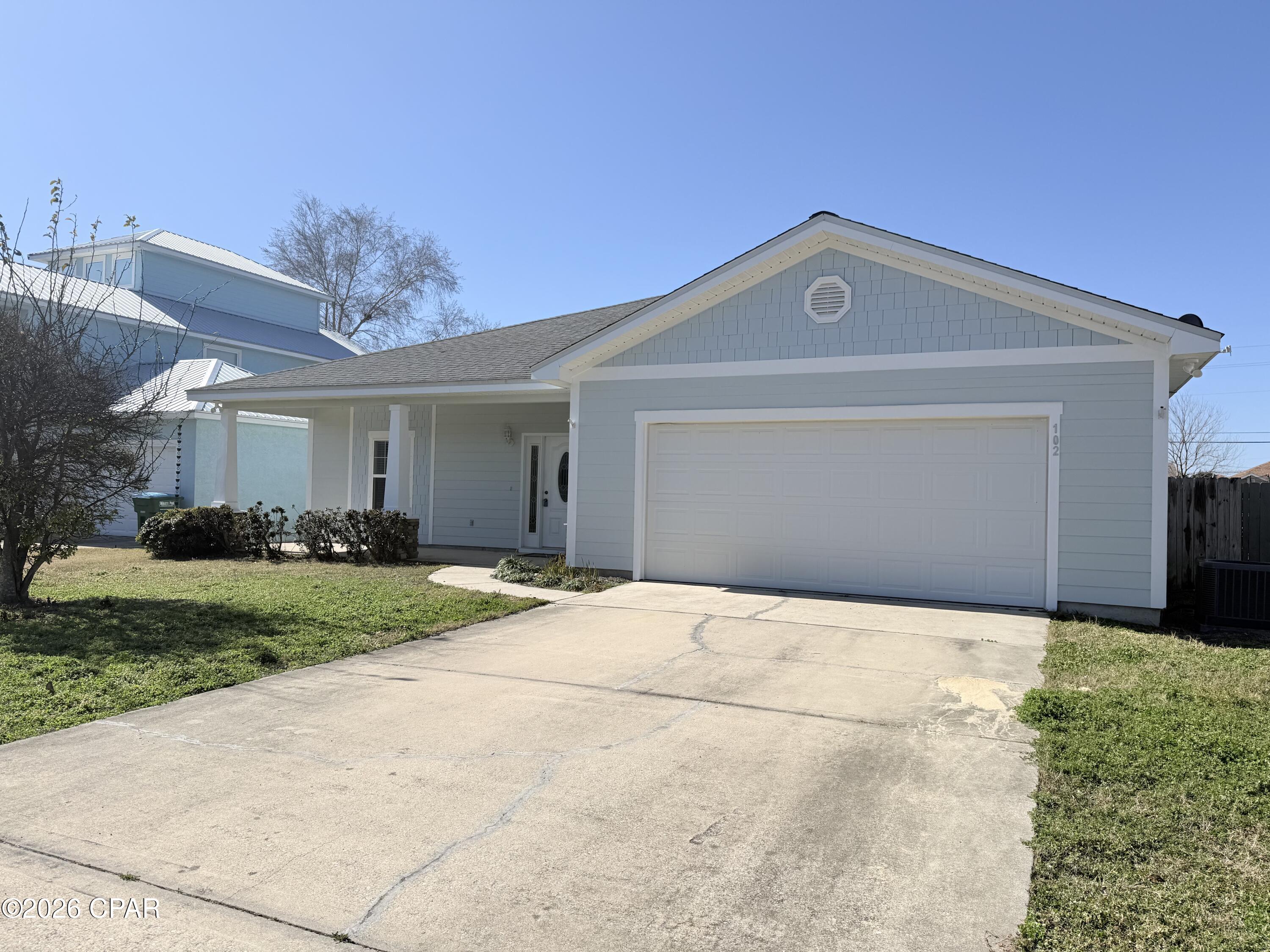 Welcome to this well-maintained 4-bedroom, 2-bath home located on a quiet private street in Panama City Beach. This home offers a comfortable layout and a peaceful residential setting in a highly desirable area.

Inside, you'll find an open living and dining area with hardwood flooring and plenty of natural light. The kitchen features granite countertops, stainless steel appliances, a pantry, and ample cabinet space. The primary suite includes a soaking tub, separate walk-in shower, dual vanities, and a walk-in closet. New carpet in the bedrooms and ceiling fans throughout add to the home's overall comfort.

The fenced backyard with a covered patio provides a great space to relax or entertain. Additional features include a two-car garage, outdoor shower, landscaped yard, and an energy-efficient air conditioning system with a smart thermostat.

Conveniently located near shopping, dining, and local attractions, this home offers easy access to everything Panama City Beach has to offer while maintaining a quiet, neighborhood feel.

Schedule your tour now!