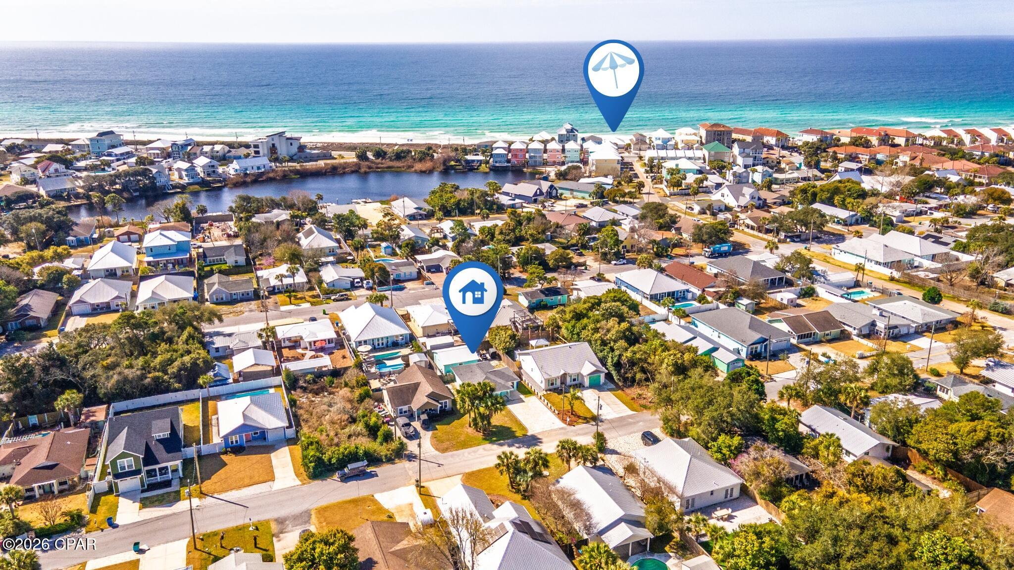 Great opportunity on the quiet West End of Panama City Beach - just 3 blocks from the beach and perfectly positioned for a strong short-term rental or personal getaway.

This beach house offers a projected annual gross rental income of $54,000-$78,000 and has been thoughtfully expanded with an additional 700 square feet by converting the adjacent garage into a fully functional living space. The new addition includes 1 Bedroom, a Full Bathroom, a Bunk room, and a Full Living room, creating a separate guest suite that adds flexibility and increased rental potential.

The main home features 2 Bedrooms and 2 Full Bathrooms, providing comfortable coastal living in a peaceful area while still being close to the beach and everything PCB has to offer.

If you're looking for a turnkey investment or beach retreat with great income potential, this property is worth a look. Reach out today to schedule a showing.