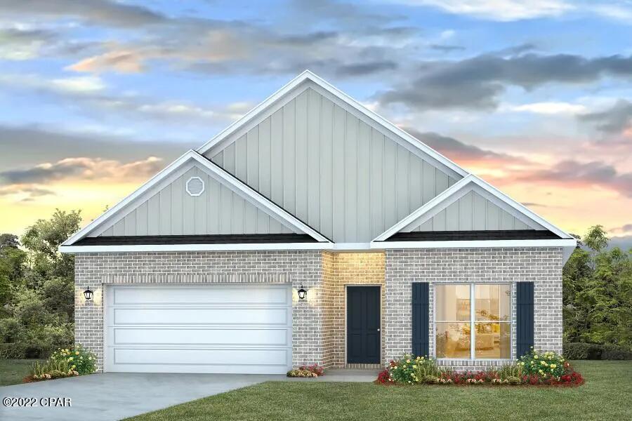 Andrews Park is a brand new community in Lynn Haven Florida. This Rhett plan is under construction. 9'ceilings throughout, luxury vinyl plank flooring throughout the main areas and carpet in the bedroom. This home added details of tray ceilings in living room and master bedroom, brushed nickel hardware, granite countertops, and elegant doors. The kitchen has a center island, a nice size walk-in pantry and the appliances include smooth top range, microwave and dishwasher. Open Kitchen to living room and dining area, makes this home perfect for entertaining. The master suite has as nice master bath with walk-in closet, garden tub and separate shower. **Pictures, photographs, floor plans, elevations, features, colors and sizes are approximate for illustration purposes only and will vary from the homes as built.** Home and community information including pricing, included features, terms, availability and amenities are subject to change and prior sale at any time without notice or obligation. For Move-In/Completion Estimates: Ready dates are estimates only. Timing of completion of construction and buyer move-in are subject to contingencies contained in home purchase agreement and governing jurisdictions issuance of a certificate of occupancy, and may change due to forces majeures and other delays or disruptions outside the reasonable control of D.R. Horton, Inc.