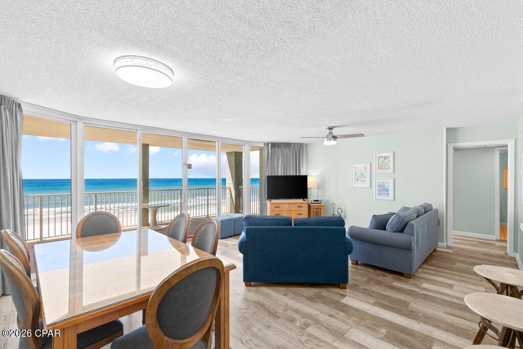 Direct Gulf-front condo with sweeping views of the emerald waters and sugar-white sand beaches of Panama City Beach, located in the highly sought-after Long Beach Resort. This spacious unit features floor-to-ceiling glass in the living area designed to maximize the breathtaking Gulf views and natural light throughout the main living space.

The open living and dining area flows directly to the oversized private balcony, creating the perfect space to relax while enjoying the sound of the waves and spectacular sunsets over the Gulf of Mexico. The kitchen offers ample cabinetry and counter space and opens to the main living area, making it ideal for both everyday living and entertaining guests.

The Gulf-front primary suite provides a peaceful retreat with balcony access and stunning water views. The spacious ensuite bathroom includes double vanities, a soaking tub, and a separate shower. The additional bedroom and full bathroom offer comfortable accommodations for family and guests.

Long Beach Resort is known for its central location and resort-style amenities, including a large lagoon-style pool, additional beachfront pools, hot tubs, fitness center, and direct access to the beach. The property is located just minutes from Pier Park, dining, entertainment, and many of the attractions that make Panama City Beach one of the most popular vacation destinations along Florida's Emerald Coast.

Whether you are searching for a personal beach getaway or an income-producing vacation rental, this Gulf-front condo offers the location, views, and resort lifestyle buyers are looking for.