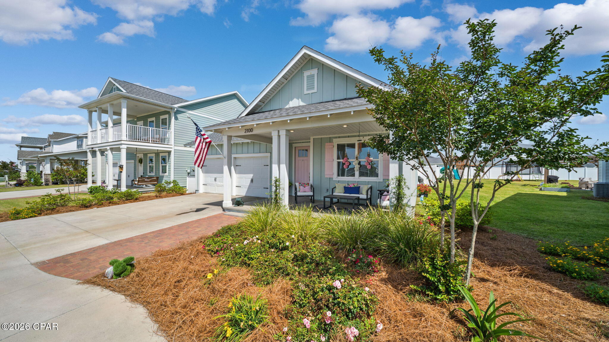 Welcome to life in SweetBay-one of Panama City's most sought-after communities. This beautifully maintained 3-bedroom, 2-bath home offers the perfect blend of comfort and convenience, just steps from Publix, Starbucks, and the vibrant town center. Enjoy morning coffee runs, evening strolls, and easy access to everything you need right outside your door. 

Inside, the home features a thoughtfully designed layout with a spacious living room highlighted by a tray ceiling, creating an open yet elevated feel. The kitchen is a true standout with quartz countertops, a decorative hood, stainless steel appliance package, and a stylish backsplash-perfect for both everyday living and entertaining.

Step outside to your covered lanai complete with an outdoor fireplace, ideal for relaxing or host year-round. The owner's suite offers a private retreat with a large walk-in shower, dual sink vanity, and a separate water closet for added comfort and functionality.

Residents of SweetBay enjoy resort-style amenities including two community pools, scenic walking trails, and strong sense of community. Whether you're relaxing at home or out enjoying all SweetBay has to offer, this is Florida living at its best. ''Sellers are related to a licensed Realtor in the state of Florida.''