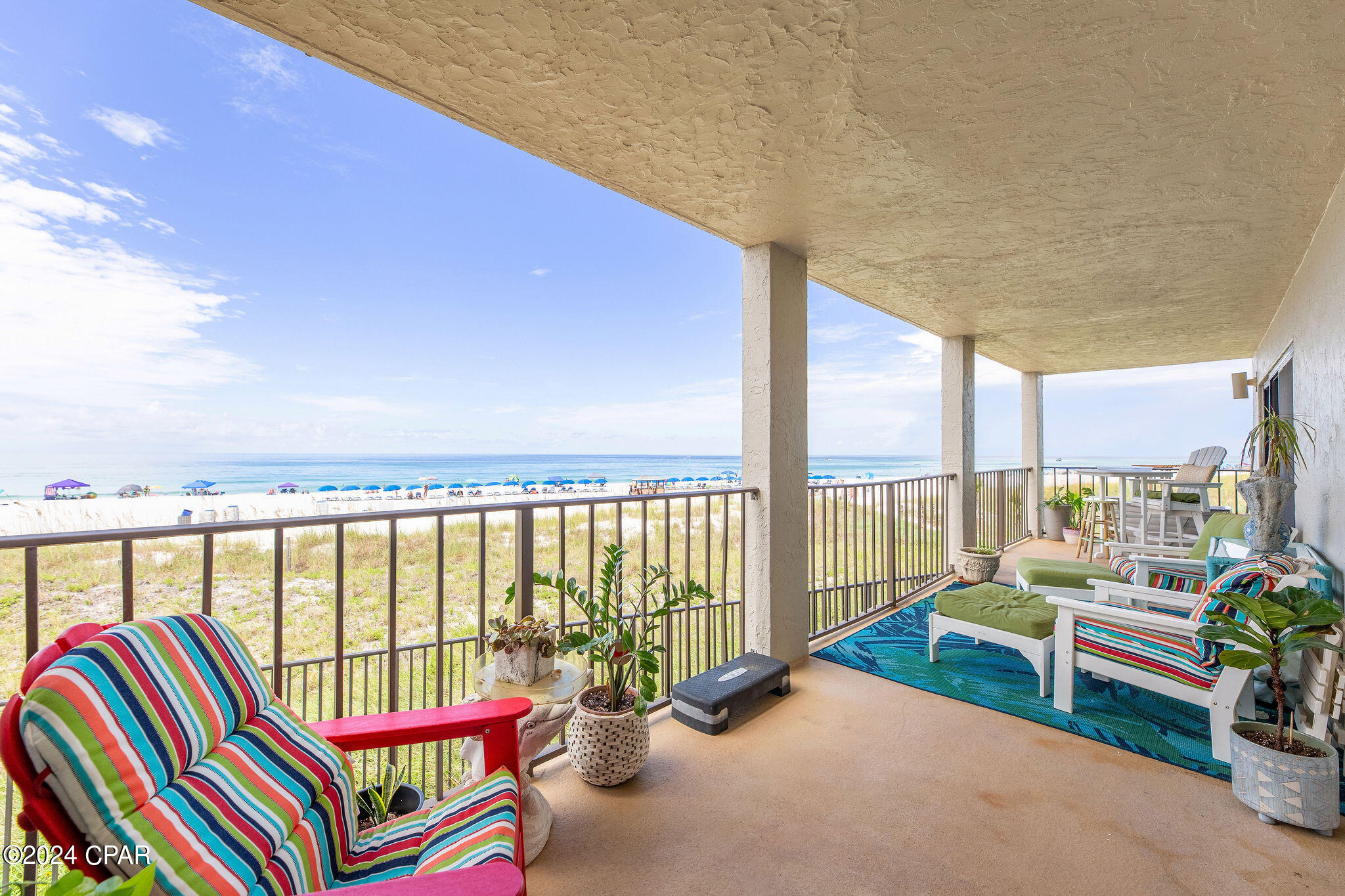 CURRENTLY UNDER CONTRACT, SELLER WILL CONSIDER BACKUP OFFERS... Welcome to your new paradise! This stunning 2-bedroom, 2-bath condo at the highly sought-after Moondrifter in Panama City Beach offers the perfect blend of comfort, luxury, and breathtaking views. Imagine waking up to the soothing sounds of the ocean and ending your day with spectacular sunsets right from your own balcony. Nestled directly on the pristine white sands of Panama City Beach, this condo offers direct access to the beach, allowing you to enjoy the sun, surf, and sand anytime you desire. The open-concept living and dining area is perfect for entertaining or relaxing with family and friends. Large sliding glass doors fill the space with natural light and provide uninterrupted views of the Gulf of Mexico.
The fully equipped kitchen features modern appliances, ample counter space, and plenty of storage, making meal preparation a breeze. Enjoy cooking with a view of the ocean!
The master bedroom boasts a comfortable king-size bed, an en-suite bathroom, direct access to the balcony, and incredible views. The second bedroom is equally inviting, with cozy furnishings and easy access to the second full bathroom. Step out onto the expansive balcony, where you'll find the best views in the building. This outdoor space is perfect for morning coffee, alfresco dining, or simply lounging while taking in the panoramic views of the Gulf and stunning sunsets. As a resident of Moondrifter, you'll have access to a range of amenities, including a sparkling pool, tennis courts, a fitness center, and beautifully landscaped grounds. There's something for everyone to enjoy! Located in the heart of Panama City Beach, you're just a short walk or drive from the area's best dining, shopping, and entertainment options. Explore nearby attractions like St. Andrews State Park, Pier Park, and the vibrant local nightlife. Don't Miss Out!
This exceptional condo offers everything you need for a luxurious beachfront lifestyle. Whether you're looking for a permanent residence, a vacation home, or an investment property, this Moondrifter gem is sure to impress. Live the coastal life you've always dreamed of at Moondrifter, Panama City Beach.
