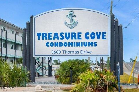 RARE find in Treasure Cove a true 2 bedroom, 2 FULL bath unit, which is not common in this building! This beautifully updated 3rd floor condo comes fully furnished and move-in or rental ready with all the upgrades throughout.

Perfectly positioned right on the Grand Lagoon, this low-density community is one of the hidden gems on the east end of Panama City Beach. Treasure Cove is known for its peaceful atmosphere, family-friendly feel, and mostly second-home ownership, creating a much quieter and more relaxed environment than many large resort-style complexes while still allowing short-term rentals for those wanting investment potential. Only 1/2 mile straight down Thomas Dr to beach access 2   

Location is everything here. Walk just minutes to some of the area's favorite waterfront restaurants and attractions including Captain Anderson's, The Grand Marlin, the popular The Dock, waterfront entertainment, and endless water activities including fishing charters, dolphin tours, jet ski rentals, parasailing, and more.

If you've been searching for a laid-back coastal retreat with charm, convenience, and lagoon-front living this is it.
