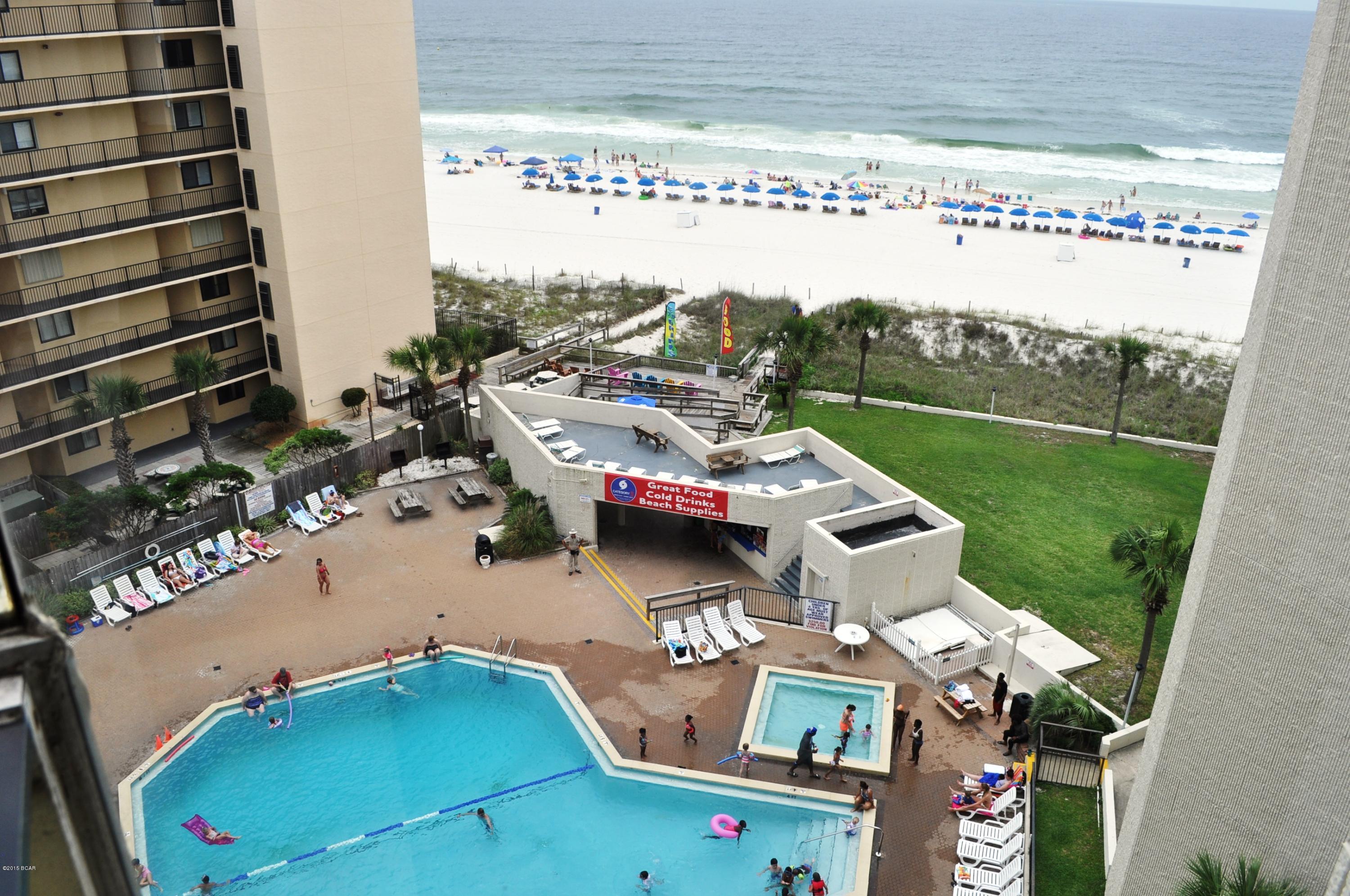 Top of the Gulf top floor unit now available!  You'll always enjoy a beautiful view of the pool and Gulf of Mexico from this condo.  This unit has been owner occupied since their purchase and has been updated and well-maintained.  Unit is being sold furnished and will be an excellent second home or rental investment as this is a very popular complex with  large pool, snack bar and an elevated sun deck.  All info is approx. and must be verified by Buyers if important.