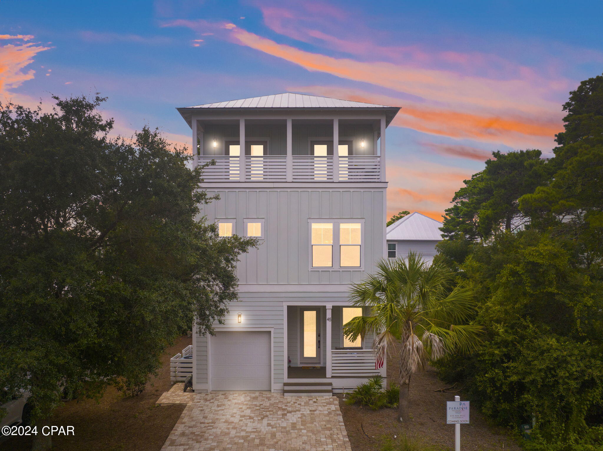 CURRENTLY UNDER CONTRACT, SELLER WILL CONSIDER BACKUP OFFERS. Nestled in the Prestigious Coastal Dune Community of Grand Pointe, Inlet Beach. This newer home boasts the perfect mixture of Luxury, Comfort & Space! Step inside the large foyer & continue to the master bedroom, featuring a spa like ensuite, double vanity, elegant shower, deep soaking tub & walk in closet, all conveniently located on the 1st floor. 2nd story hosts the main living area, open floor plan, kitchen w/island, gas cooktop, huge walk-in pantry, built in space for a coffee or wet bar and a tankless hot water heater. Additional Highlights include a bonus loft or den on the 3rd floor & tons of balcony space that overlook your large, newly fenced in back yard, perfect for entertaining! Walk or bike next door to 30A, Rosemary Beach, tons of shops, restaurants & bike paths. Camp Helen St Park is just across the street w/trails & multiple beach accesses. Grande Pointe amenities include a lake front heated pool, community dock and clubhouse with a full kitchen. This turn-key home is being offered fully furnished, however is also negotiable. Call your favorite Realtor to schedule a showing and start living the coastal lifestyle that you deserve.