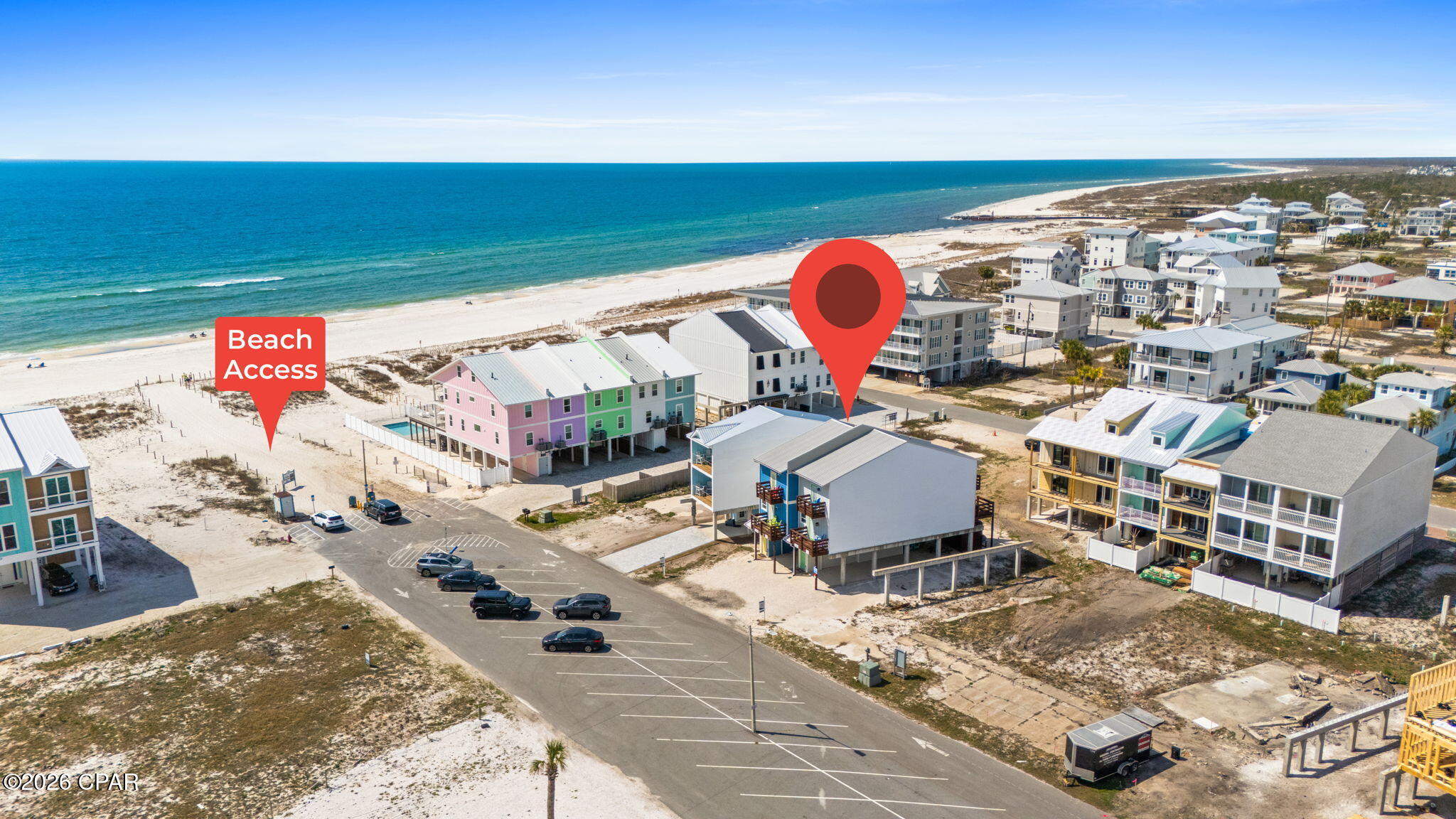 SUNSHINE-SALT-AIR!! A beautifully rebuilt 3 bedroom/3.5 bath 3 story beach retreat located in the heart of Mexico Beach, where laid-back coastal living meets modern comfort. Located on the beloved ''Pier Street'' & just steps from the sugar-white sands of the Gulf of Mexico, the home offers the kind of location where beach days happen effortlessly & sunset walks become part of your everyday routine. The bright open living space welcomes you with coastal style & easy flow between the kitchen, dining & living areas, making it ideal for gathering after a day on the water. The kitchen is beautifully finished with granite countertops, ample cabinetry & plenty of prep space for everything from quick beach snacks to full seafood dinners. Durable luxury vinyl plank flooring runs throughout the home, offering both style & low-maintenance living. Positioned in the coveted X Flood Zone, this elevated property provides both peace of mind & outstanding views. Balconies on every level & off the bedrooms maximize the refreshing Gulf breezes & provide relaxing outdoor spaces to sip morning coffee, unwind in the evening, or simply soak in the unobstructed coastal scenery. Downstairs you'll find a unique outdoor shower with a convenient toilet, perfect for rinsing off after sandy beach days or a morning of fishing. The home is fully furnished & equipped, making it completely turnkey whether you're seeking a personal coastal escape, a second home or a strong investment property in one of Florida's most charming beach communities. Mexico Beach offers the best of the Forgotten Coast lifestyle--spend your days fishing the nearby pier, boating & kayaking along the Gulf & St. Joseph Bay, golf cart all over the quiet coastal streets, browsing charming local boutiques & beach shops, enjoying fresh local seafood, or simply soaking in breathtaking sunsets over miles of sugar-white sand beaches. Call for your private tour & LIVE THE BEACH LIFE!
