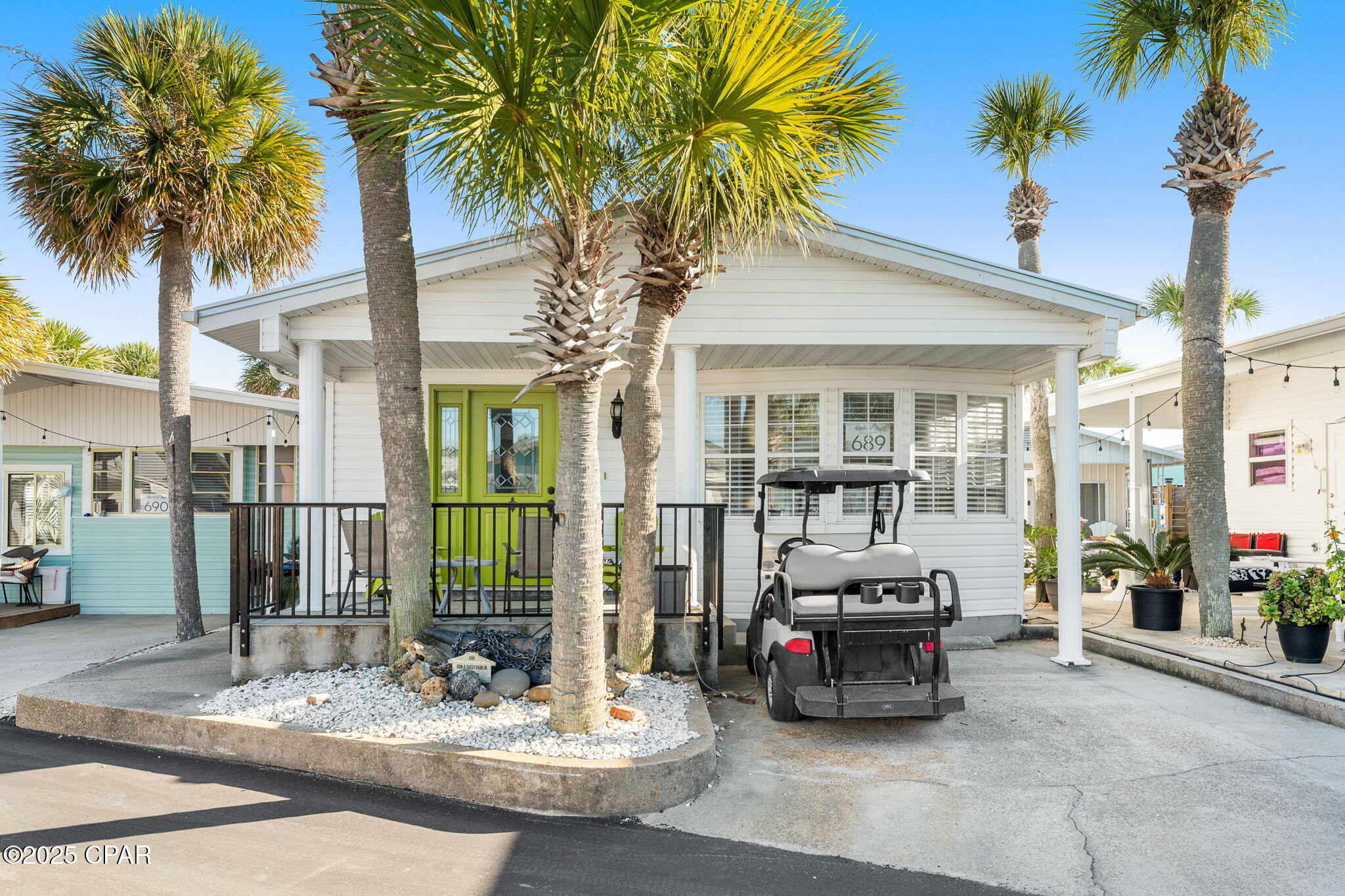 CURRENTLY UNDER CONTRACT, SELLER WILL CONSIDER BACKUP OFFERS 
This charming coastal cottage is perfectly situated in one of the area's most popular resorts... Venture Out! It offers the ideal blend of comfort, rental potential, and beachside living.

Step inside to a bright, welcoming interior featuring an open living area with vaulted ceilings, built-ins, and abundant natural light. The spacious kitchen offers great cabinet storage, granite countertops, and a large breakfast bar--perfect for family gatherings or entertaining.

This home features two full bedrooms and two full bathrooms, plus a bonus bunk room, allowing plenty of space for guests and maximizing rental opportunities. Each room is uniquely styled with coastal touches throughout.

Outside, enjoy your private parking, golf cart parking area, and a beautifully maintained lot surrounded by palm trees. The home is located just steps from the resort's amenities and a short golf cart ride to the sugar-white sandy beach and the Gulf of Mexico.

Venture Out Resort Offers:
✔ Private beach access
✔ Two pools (one beachfront, one heated bayside)
✔ Tennis & pickleball courts
✔ Mini golf
✔ Children's play areas
✔ 24/7 gated security
✔ Community events and activities

Whether you're looking for a personal beach getaway, a family vacation home, or a high-income rental property, this delightful cottage at 689 Seashell Dr is a perfect fit.

Don't miss your chance to own in Venture Out--schedule your showing today!