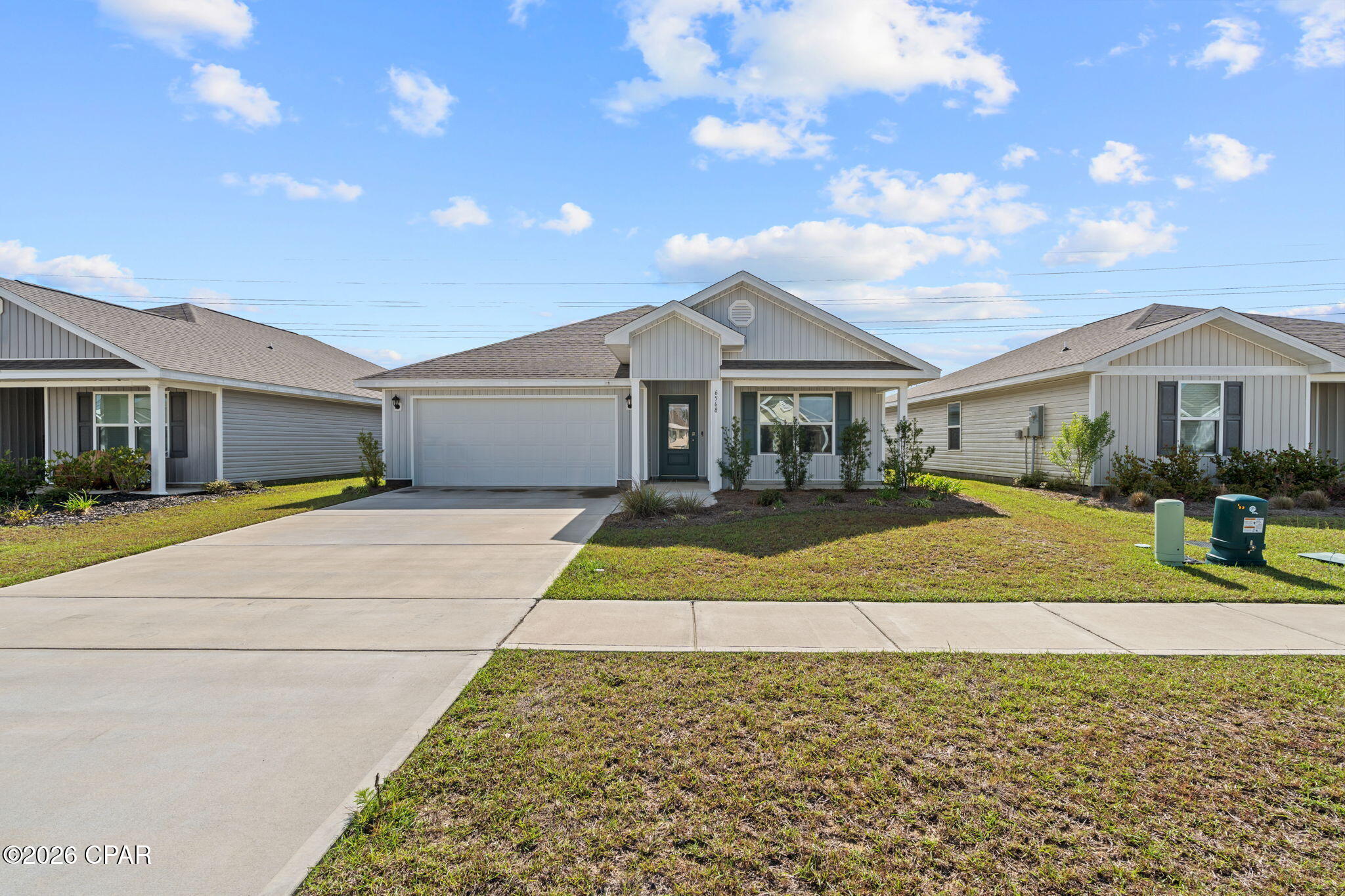 Welcome to the beautiful, expansive, amenity filled community of Liberty. This gorgeous ''Cali'' floorplan is 4 bedrooms 2 bathrooms, fenced backyard with 1812 sqft of seamless, open living space!! Traditional 8' ceilings. Engineered Vinyl Plank flooring in all common areas of the home and carpet in bedrooms. Stainless steel appliances allow the white kitchen cabinets to truly pop!
Liberty neighborhood is conveniently located just off of Star Avenue near 231. Located just 25 minutes from Tyndall Airforce Base, 20 minutes to hospitals, and less than 15 minutes to shopping, restaurants, and grocery stores you will be amazed at the convenience once you enter the winding entrance to this beautiful sanctuary. Community center, offers a 7,500 square foot community center with full gym, wellness rooms and much more!!!