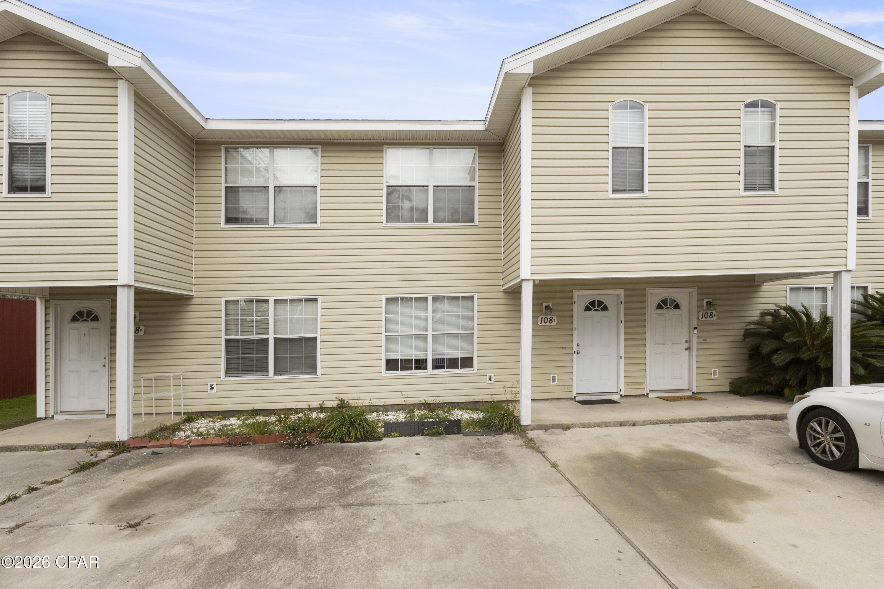 2/2.5 Townhouse convenient to shopping and dining. 2 bedroom, 2.5 bathroom townhome. Large living and dining area open to the kitchen. Both bedrooms upstairs include a private bathroom. Master bedroom has large walk-in closet. New LVP flooring and new HVAC. All property sizes and ages are approximate, please measure and/or verify if important. School assignments are subject to change, please check with Bay County for most accurate information. Deposit is the same as the rent.