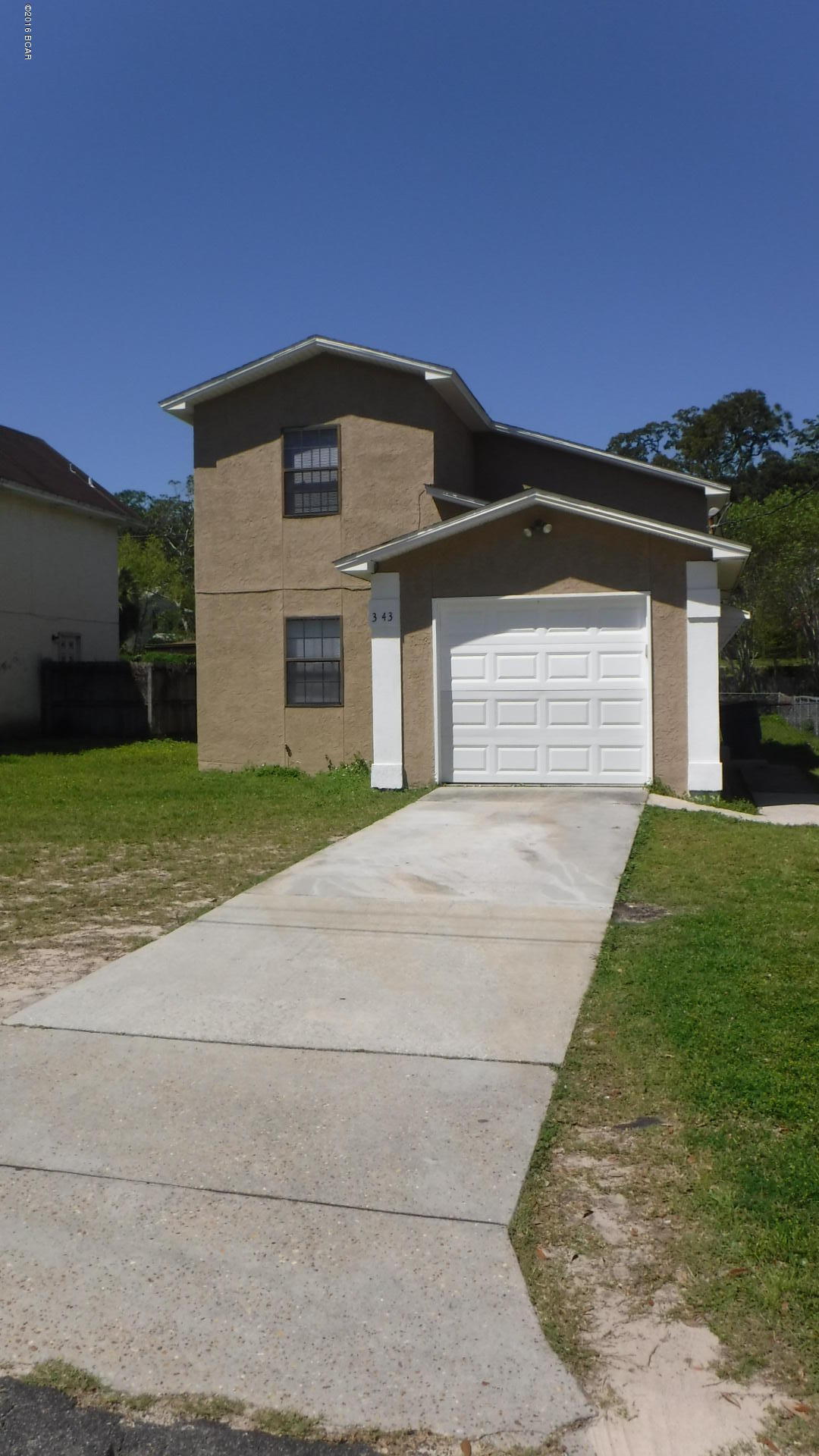 Nice Cove home, close to Bay Medical. It's centrally located to the Navy base and Tyndall Air Force Base.   Home has been recently updated in the last year with new interior paint, refinished kitchen cabinets, new stove, microwave and dishwasher, new carpet & linoleum, new lighting fixtures throughout & new bathroom vanities etc.! The master bedroom is downstairs and 2 bedrooms upstairs.  Nice living area and large kitchen.  Screened patio off of kitchen. 1 small dog or cat under 25 lbs. only with $300 Non-refundable Pet Fee.  Must be approved by Landlord.  Please call the rental line at (850)914-7368 to schedule an appt. to show.  All room dimensions are approx. and tenant should verify if important.