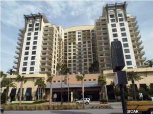 Furnished one bedroom 1 and half bath condominium offered as is. This a sixth floor unit and has a view of the Gulf and pool. The unit is across the street form Sharkeys and very close to Pier park and beach access.