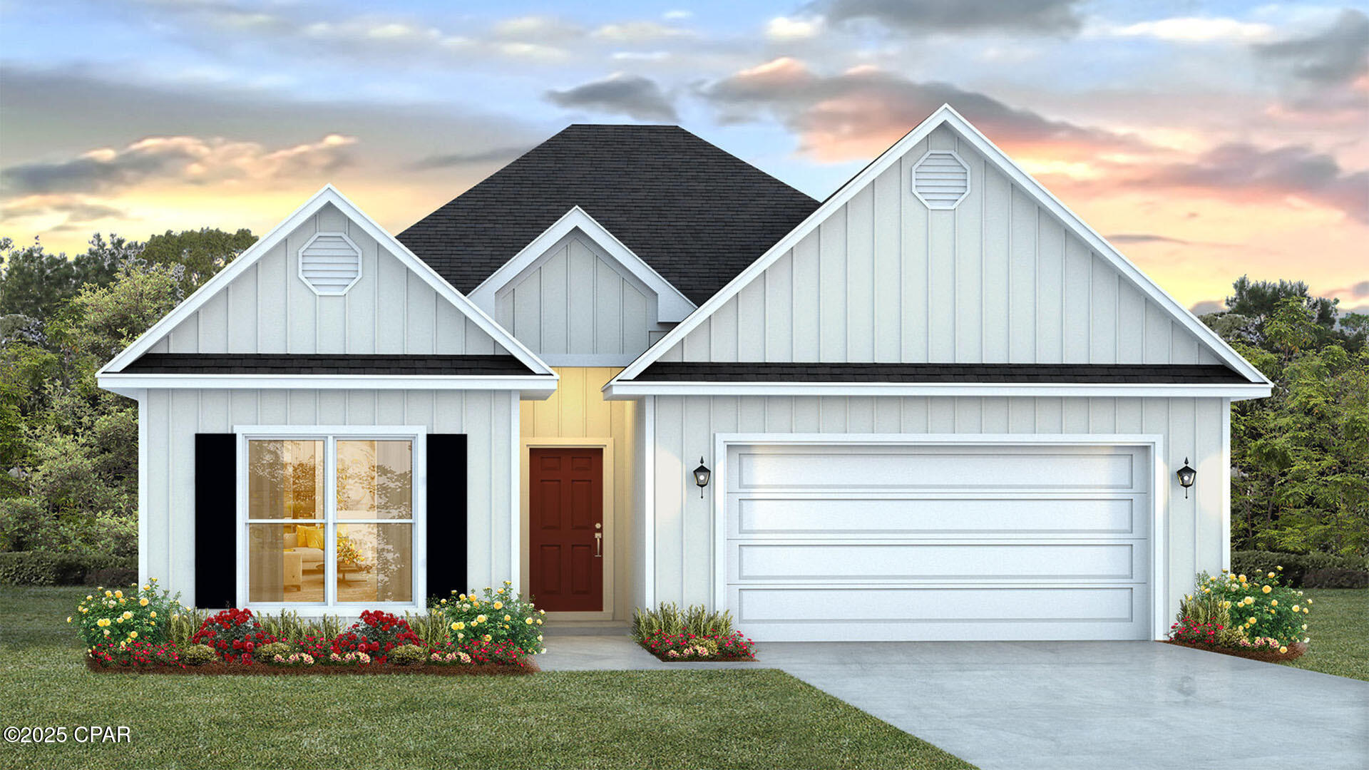 New home under construction in Port St Joe. Located at 640 Norris Drive. This homesite will feature the Kennedy floor plan which has 5 bedrooms, 3 full bathrooms and a 2-car garage. Inside you will find EVP flooring throughout, quartz countertops, and a center island in kitchen with beautiful white cabinetry. This kitchen is outfitted with a standard appliance package including stainless smooth top stove, microwave and dishwasher. This floor plan has a formal dining room and features the primary bedroom off the back of the home. The primary bedroom offers a full ensuite with separate shower and large soak tub. This amazing floor plan has a full laundry room that is perfectly sized as a place for additional shelving and storage. If you are looking for the perfect home that is close to all that Port St. Joe has to offer, look no further. Port St Joe Highschool is a short drive away, as well as historical downtown Port St. Joe. If you enjoy water recreation, you will find a public boat launch at Frank Pate Park less than 4 miles away. Homes are subject to prior sale or rent. Home and community information, association fees (if any), included features, terms, availability and amenities, are subject to change at any time without notice or obligation. Drawings, pictures, photographs, videos, square footages, floor plans, elevations, features, colors and sizes are for illustration purposes only and will vary from the homes as built. Landscaping and furnishings may be decorator items not included in the purchase price and may not be available.