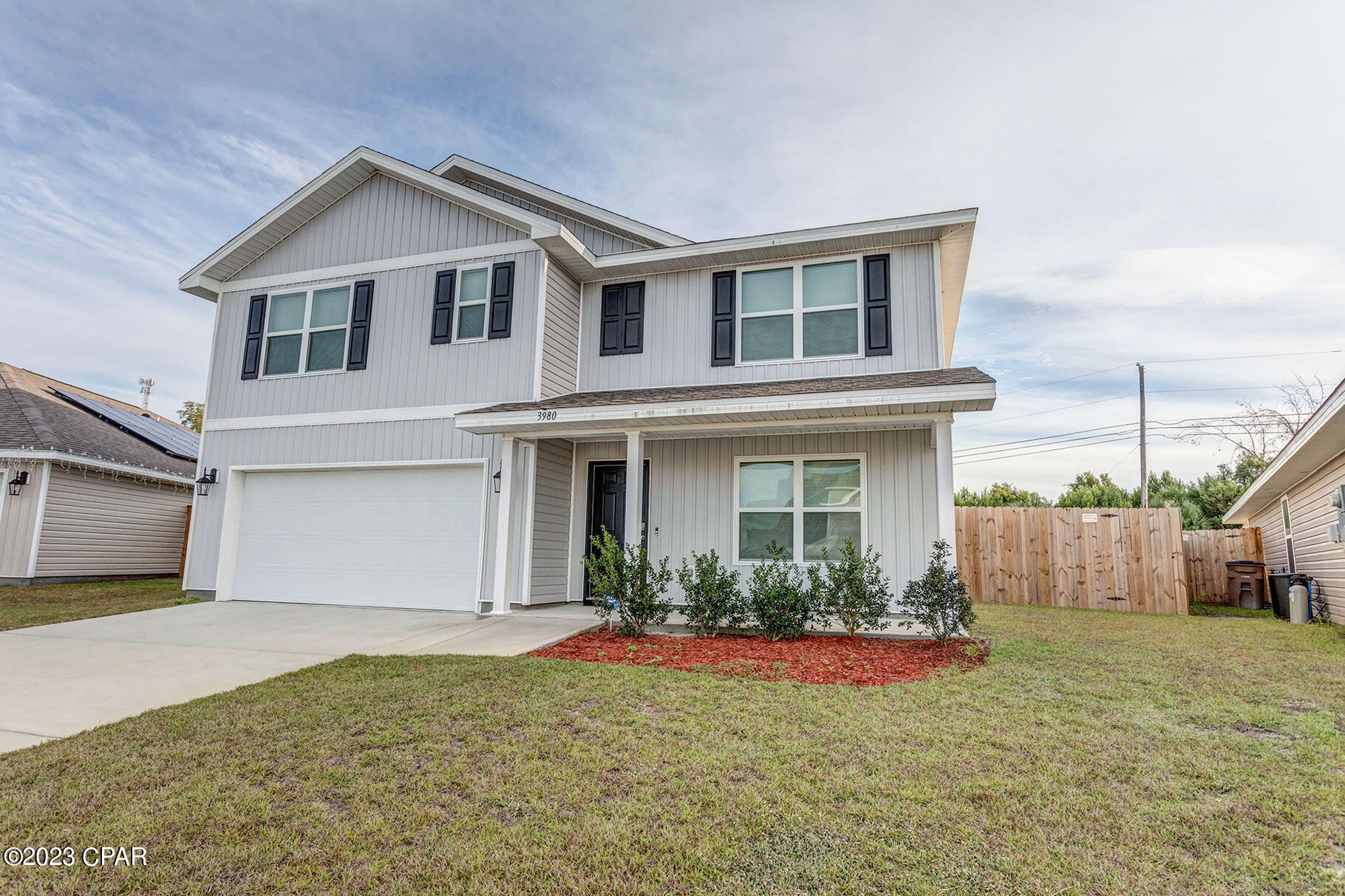 Hard to find 5 bedroom home for rent! This new construction home features living room, kitchen, den and 1 bedroom downstairs.  The master suite is upstairs along with 3 additional bedrooms, laundry room and an open area that makes a great office space or 2nd living area. Privacy fenced yard and pets are welcome (with fee). Half off security deposit for Active Duty Military. An application must be on file before a showing will scheduled.