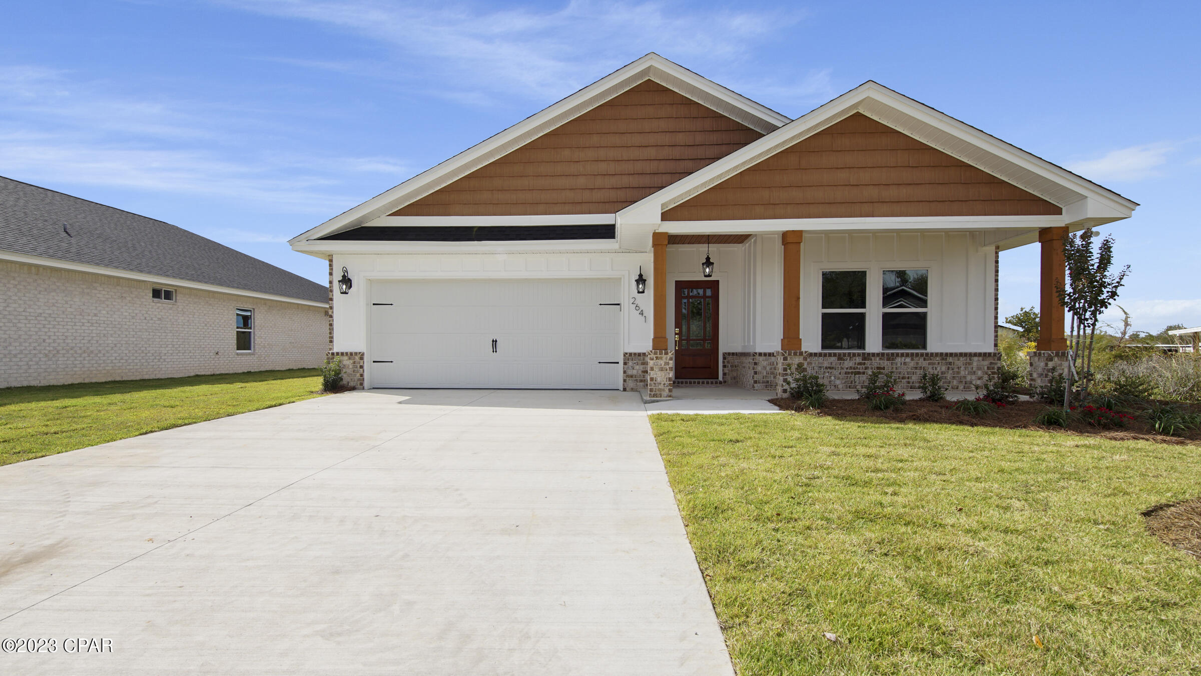 SPECIAL:  $100 a month off for Active Duty Military and First Responders. This beautiful new build home is ready for you to make it home. This 4 bedroom 2 bath home has an open floor plan with granite counters, white cabinets and stainless steal appliances. Lawn Maintenance and pest control is included with rent.