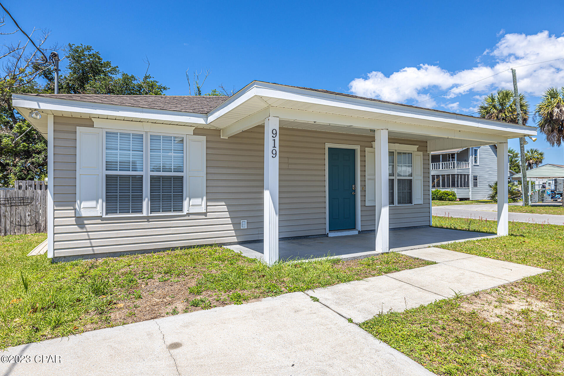 Beautifully updated corner lot home in an exceptional location with Schools, Tyndall Air Force Base and Panama City Marina just minutes away. This cottage-style 3 bed, 2 bath home features all new vinyl plank flooring in the main living areas and new carpet in the bedrooms. The home was just freshly painted and is ready for you to make your own. Enjoy the abundance of kitchen space to cook for the family or even meal prep for the week! The backyard is spacious featuring a covered patio and fenced in backyard, perfect for entertaining and letting your furry four-legged friends run around. Schedule an appointment today to see this beauty, it will not last long!