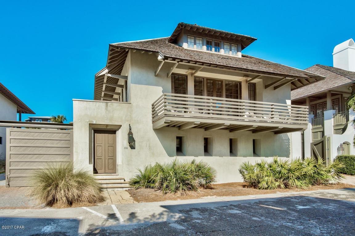Significant architectural heritage & pristine design characterize this extraordinary beachside retreat featuring prominent gulf views and located steps from the Gulf of Mexico on the south side of Rosemary Beach. Designed by Bobby McAlpine, this property exudes sophistication with professional interiors by Susan Ferrier, including details such as the hand crafted shipwrecked 12’ pecky cypress ceiling flanked by 10’ floor to ceiling windows and doors, allowing ample natural light to fill the second story living area, which is the focal point of this home. Prominently located, exceptional gulf views abound as well as easy gated beach access steps from the front entryway. The open floor-plan caters to entertaining and offers a premium private parking court accommodating up to six vehicles.
