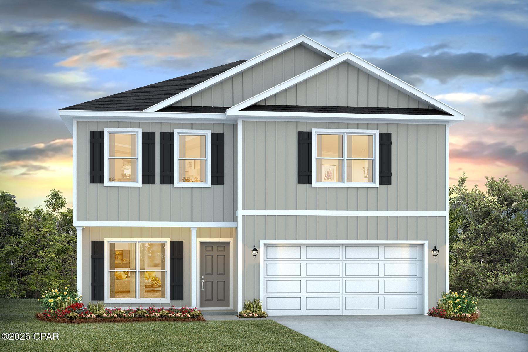 Welcome to the Penwell, a new home floor plan at TItus Park in Panama City, Florida. The Penwell is a comfortable two-story home with 4 bedrooms and 2.5 bathrooms. Walking up to this home you will see stylish Hardie Board siding on the exterior of the home. A covered front porch offers a space for outdoor seating to enjoy the beautiful Florida mornings and evenings.
 
As you enter this home, you are welcomed to a bright entry with large flex space just off the foyer perfect for a formal dining room or study. Continuing through the hall you will find a half bath on the main level just as you enter the great room. The main level has EVP flooring throughout features a grand living space that is open to the kitchen with center island and a spacious corner pantry for storage. The kitchen has modern white cabinets as well as granite countertops. There is a back patio just off the living area that has space for dining outdoors as well.
 
From the living area, there is access to the stairs leading to all bedrooms on the second level. Each bedroom has closet space and soft carpet flooring. The primary bedroom is located on the second level and features a spacious ensuite bathroom. The primary bathroom has a large closet as well as a dual sink vanity with granite countertops, shower, and separate soak tub. Next to the Primary bedroom is the upstairs laundry room and an additional linen closet.

Don't forget to ask us about available upgrades and options for this home!

The Penwell is a lovely addition to the new homes at Titus Park. Contact us today for more information or to schedule a tour of this community!