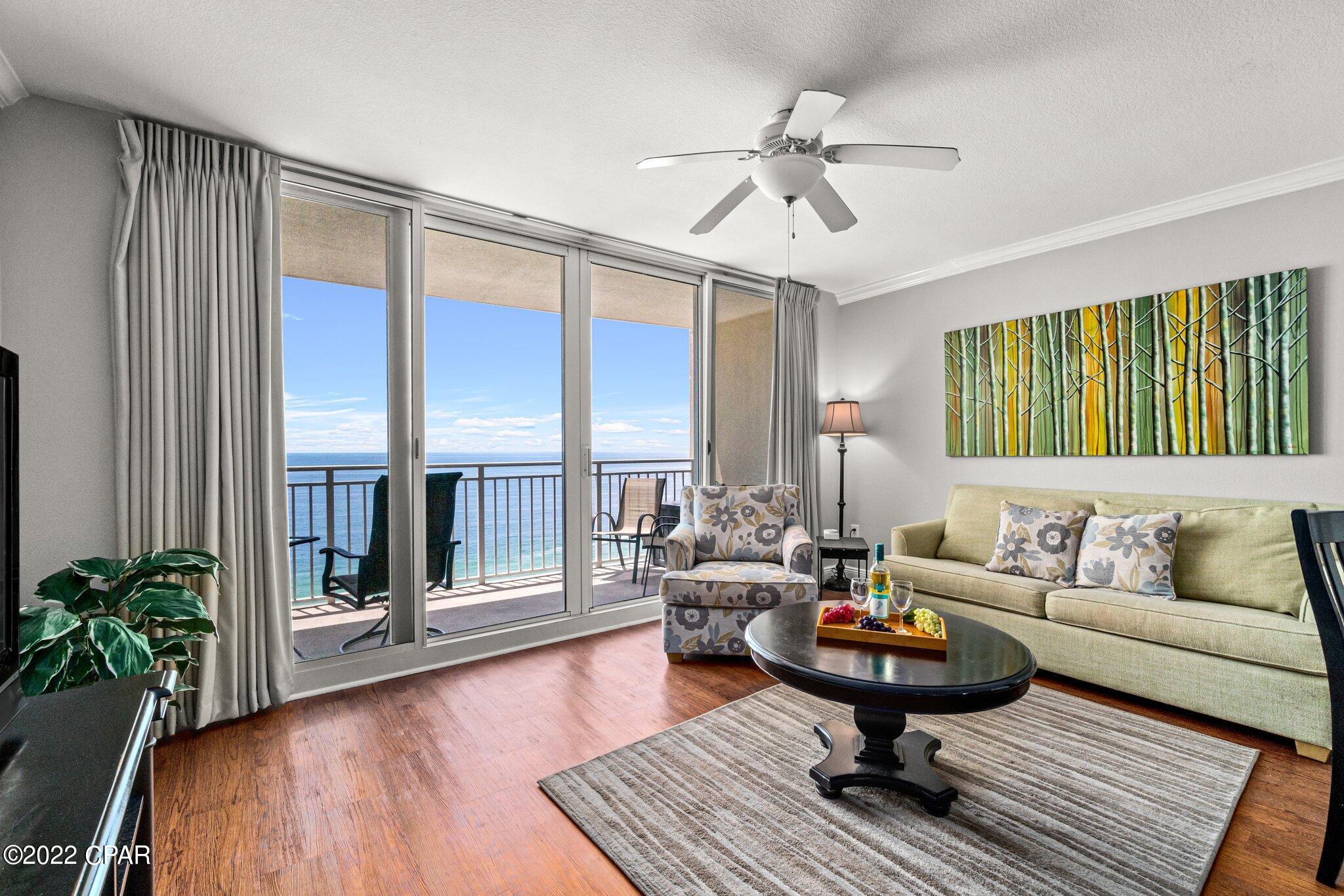 'CURRENTLY UNDER CONTRACT, SELLER WILL CONSIDER BACKUP OFFERS ***UNIT WAS COMPLETELY REPAINTED (WALLS, TRIM AND CEILINGS) IN NOVEMBER 2022.***Gorgeous Gulf views from this 23rd floor property.  This is a 1 bedroom, 1 bath with bunks in the hallway and is equipped to sleep up to 6 people.  This resort offers multiple swimming pools, Sky Bar, game room and Starbucks!  Call listing agent to schedule a time to view this fabulous rental ready unit.  PROFESSIONAL PHOTOGRAPHY COMING SOON