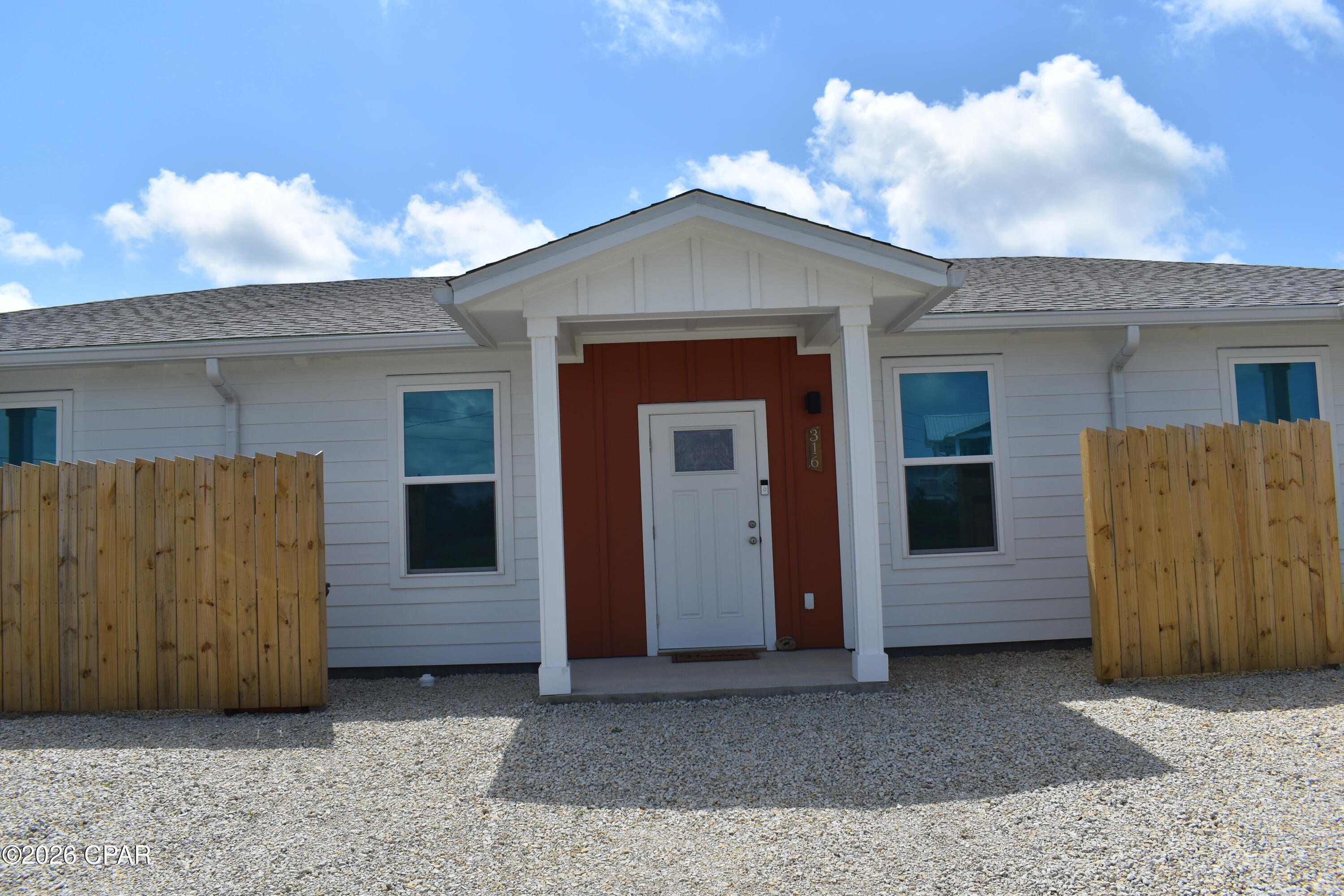 This unit is a half mile from the Gulf of Mexico so you can walk down to watch the sunset! This is a 2 bedroom with 1 bath home that was built in 2024 and is handicap adaptable with oversized doors in every room. The kitchen has all brand new stainless steel appliances with granite counters. The bathroom is an oversized shower and laundry area is in the oversized bathroom. Water, sewer and garbage includes in monthly rental rate.  Pets considered but no fenced yard and ask about discounted security deposit for Active Duty Military.