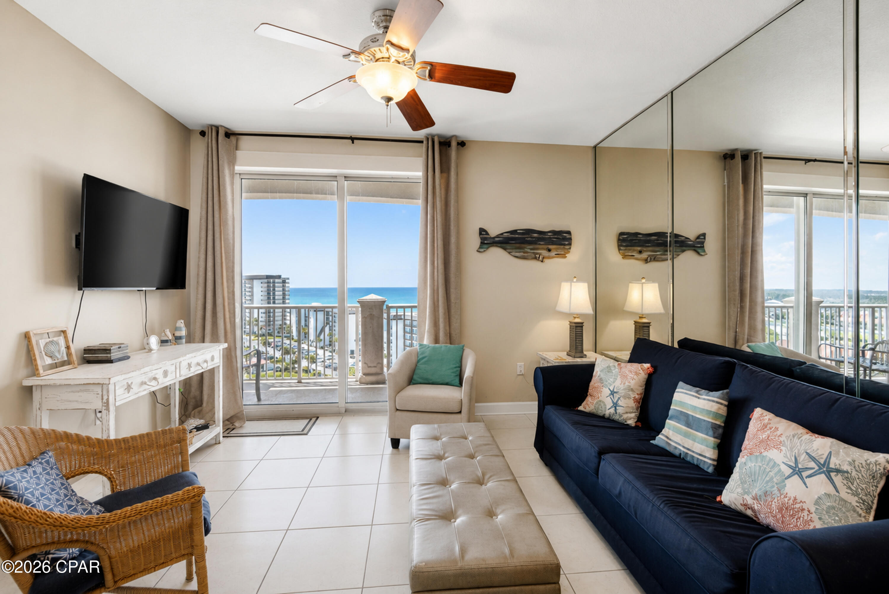 Welcome to Grand Panama Beach Resort Unit 2-505! This beautifully furnished 2-bedroom, 2-bath condominium offers 1,135 square feet of coastal comfort with beautiful Gulf views in one of Panama City Beach's premier beachfront resorts.
The open-concept floor plan is designed for effortless beach living, featuring a spacious living area that flows seamlessly into the dining room and well-appointed kitchen. Step onto your private balcony and enjoy the refreshing Gulf breeze while taking in the beautiful water views.
This move-in and rental-ready unit has been thoughtfully updated with a 6-month-old water heater, new television, new sofa, and new bar stools, creating a fresh and inviting coastal atmosphere. The spacious primary suite includes a private bath, while the guest bedroom and second full bath provide comfort and privacy for family and friends. Being offered fully furnished, this condominium is ready for immediate enjoyment or income-producing vacation rentals.
Grand Panama Beach Resort is known for its outstanding amenities, including two resort-style pools, hot tubs, a fitness center, grilling areas, covered parking, and convenient beach access via a private skybridge. Ideally located near Pier Park, dining, shopping, entertainment, golf, and the sugar-white beaches of the Emerald Coast, this property offers the perfect combination of relaxation and investment potential.
Whether you're looking for a primary residence, a vacation getaway, or a proven investment opportunity, Grand Panama Beach Resort Unit 2-505 is ready to welcome you to the beach lifestyle you've been dreaming of.