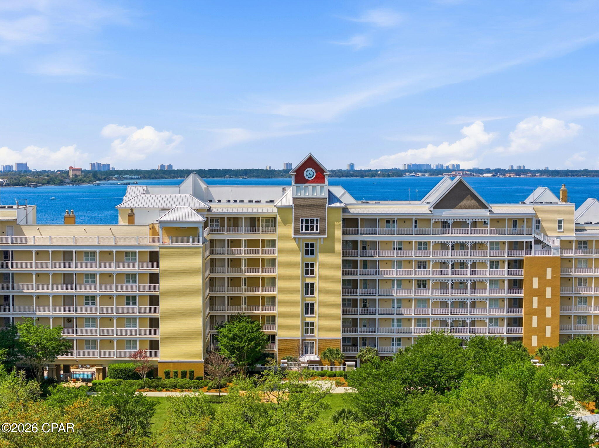 Welcome to waterfront living at its finest on beautiful St. Andrews Bay! This stunning 2-bedroom, 2-bathroom condo, located on the 5th floor, offers breathtaking panoramic views and a lifestyle of comfort, convenience, and tranquility.
As you step inside, you're greeted by an open-concept living and dining area filled with natural light from large, picturesque windows that perfectly frame the sparkling bay. The spacious layout creates an inviting atmosphere ideal for both relaxing and entertaining.
The kitchen is thoughtfully designed with stainless steel appliances, ample cabinetry, and plenty of workspace for all your cooking needs. Just beyond, step out onto the expansive private balcony--your personal retreat to enjoy morning coffee or evening sunsets overlooking the water.
The primary suite is a true sanctuary, featuring stunning bay views, a generous layout, and an ensuite bathroom complete with a double vanity and a walk-in shower. The second bedroom offers flexibility and can easily serve as a guest room, home office, or hobby space. An additional full bathroom and a dedicated laundry room add to the home's functionality.
This gated community offers a host of desirable amenities, including secure covered parking, an in-ground pool, fitness center, community room, dock access, and BBQ grilling areas--perfect for enjoying the coastal lifestyle. With no short-term rentals allowed, residents benefit from a peaceful and well-maintained environment.
Whether you're looking for a full-time residence or a serene second home, this waterfront condo delivers comfort, security, and unbeatable views in one exceptional package.