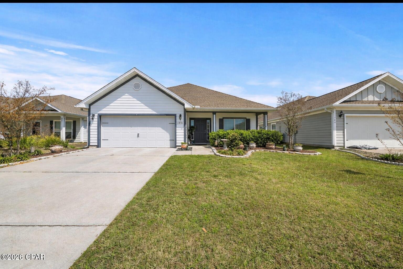106 Redfish Way, the popular Bailey floor plan in the highly sought after subdivision of Mill Bayou. This floor plan offers 3 Bedrooms 2 Bathrooms plus Office. This well-maintained home tucked into a quiet neighborhood that offers both comfort and convenience. This inviting property features a functional, open layout designed for everyday living and easy entertaining. Natural light fills the main living areas, creating a warm and welcoming atmosphere from the moment you walk in.

The kitchen offers ample cabinet and counter space, making meal prep simple on a large inviting island of updated quartz, while still staying connected to the living and dining areas. 
The bedrooms are generously sized, providing plenty of room to relax and unwind, while the primary suite offers a private retreat with its own en-suite bath.

Step outside to enjoy a spacious large fenced yard perfect for gatherings, pets, or simply soaking up the Florida sunshine. Whether you're a first-time homebuyer, downsizing, or looking for an investment opportunity, this home checks all the right boxes.

Conveniently located near shopping, dining, and walking distance to North Bay Haven Charter Academy, and just a short drive to Tyndall Air Force Base and the beaches. This home combines peaceful living with easy access to everything Panama City has to offer.

Home qualifies for 100% financing 

Schedule your private showing today