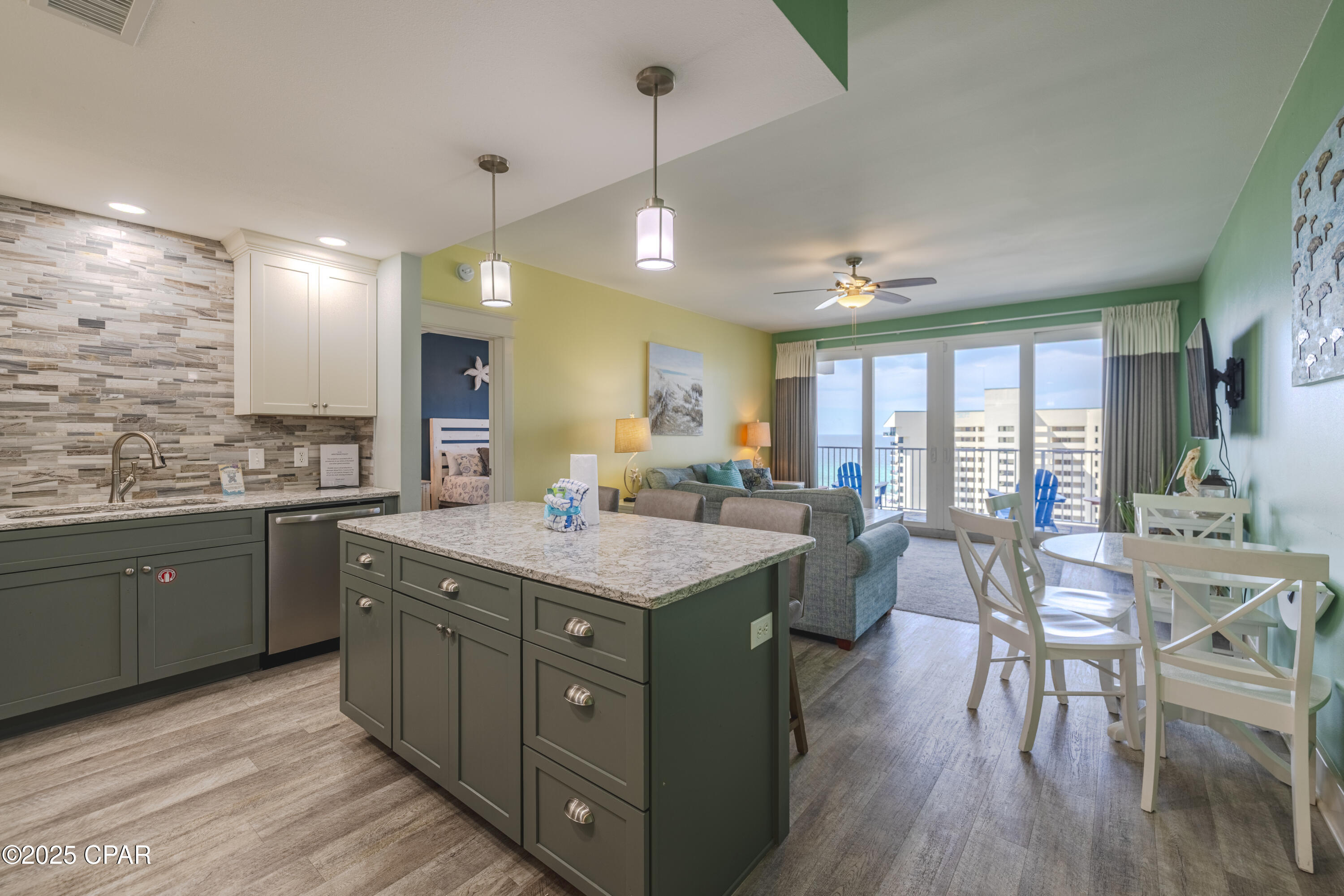 Fully Updated 2 Bed, 2 Bath Condo with extra Bunk Room! The primary suite includes a king bed, en-suite bathroom, and balcony access. The second bedroom is comfortably furnished and adjacent to the second full bath. Plus, a bonus bunk room makes this condo ideal for families or extra guests — sleeping up to 8 comfortably!
Laketown Wharf is overflowing with amenities such as 5 Pools and 2 Hot Tubs, Gym, Beach Access, Putting Green and multiple restaurants including ''The Wharf'', and all you can eat seafood and steak buffet.  ''Bowling and Billiards'' is Laketown's newest attraction with bowling, billiards, arcade games, food and drink.