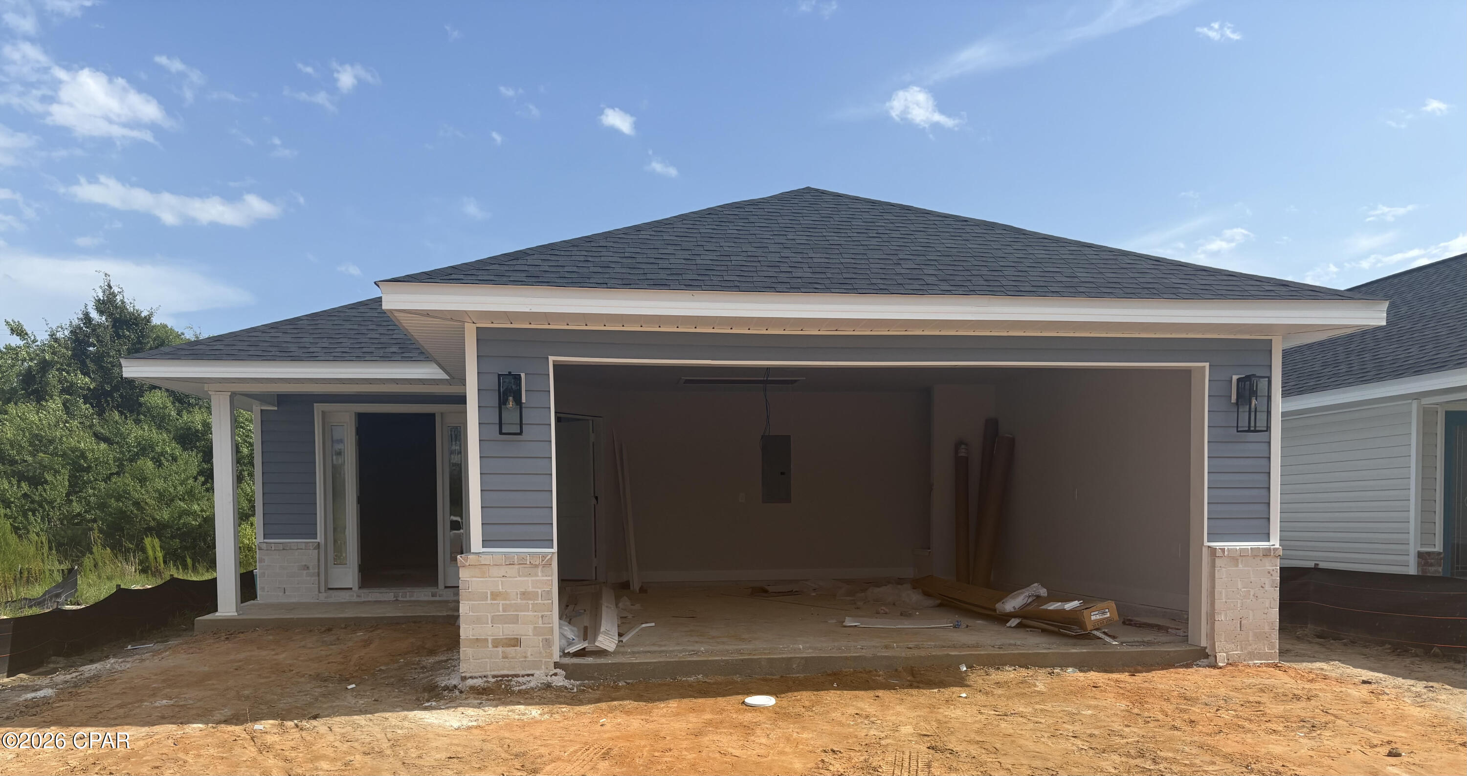 ***UNDER CONSTRUCTION*** SELECTIONS AND COLORS WILL VARY.
This Brand-new construction 1,317 square foot home features a cozy floor plan, knock out ceilings in the family room and master bedroom. The kitchen features stainless-steel appliances, quartz countertops and a breakfast bar. This model features coretec pro plus flooring in all formal and wet areas. This community is approximately 9 miles from Tyndall Air Force base, 22 miles from Mexico beach, and 22 miles from Panama City beach. Come and experience the difference with Adams Homes. Home is expected to be finished in August.