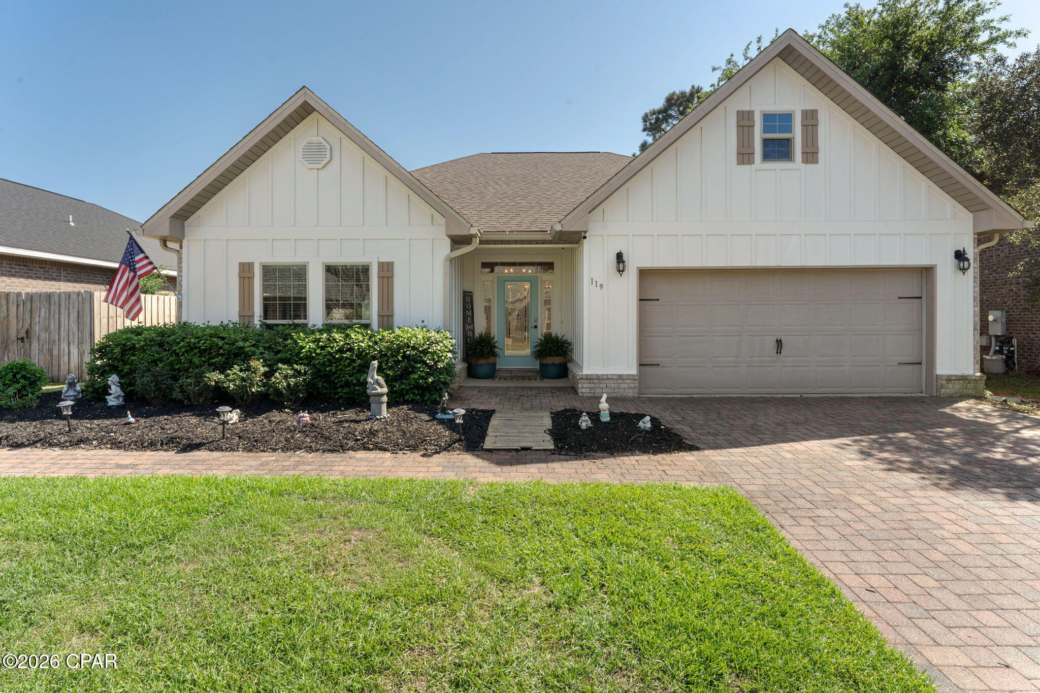 3.99% VA assumable loan available for qualified Veterans! This beautifully maintained 3-bedroom, 2-bathroom home offers approximately 1,842 square feet and is located in the desirable Harstvedt Plantation community. Featuring a sought-after split floor plan and numerous thoughtful upgrades throughout, this home blends comfort, functionality, and style.

Interior highlights include engineered hardwood flooring, granite countertops, stainless steel appliances, upgraded cabinetry, crown molding, and a spacious primary suite. The primary bathroom has been tastefully renovated with updated flooring, a beautifully tiled walk-in shower with rain head, and a freestanding soaking tub that creates a true retreat feel. Additional improvements include updated lighting, custom shelving and storage in the laundry room, a custom-designed primary closet, added garage cabinetry, a new roof (2024), impact windows (2022), and HVAC system (2023).

The living area has also been enhanced with a newly added electric fireplace and mantle, creating a warm and inviting focal point. Step outside to enjoy the fenced backyard designed for relaxing and entertaining, complete with pavers, a pergola, outdoor fireplace, and raised garden area.

Harstvedt Plantation is a well-established community with a low HOA fee and is located in an X flood zone, meaning flood insurance is not currently required. Conveniently situated within walking distance to the bay and just minutes from Pilcher Park and the Cessna Landing boat ramps, this location also provides easy access to the shopping, dining, and entertainment of 30A and South Walton.

Schedule your private showing today and experience everything this exceptional property has to offer.