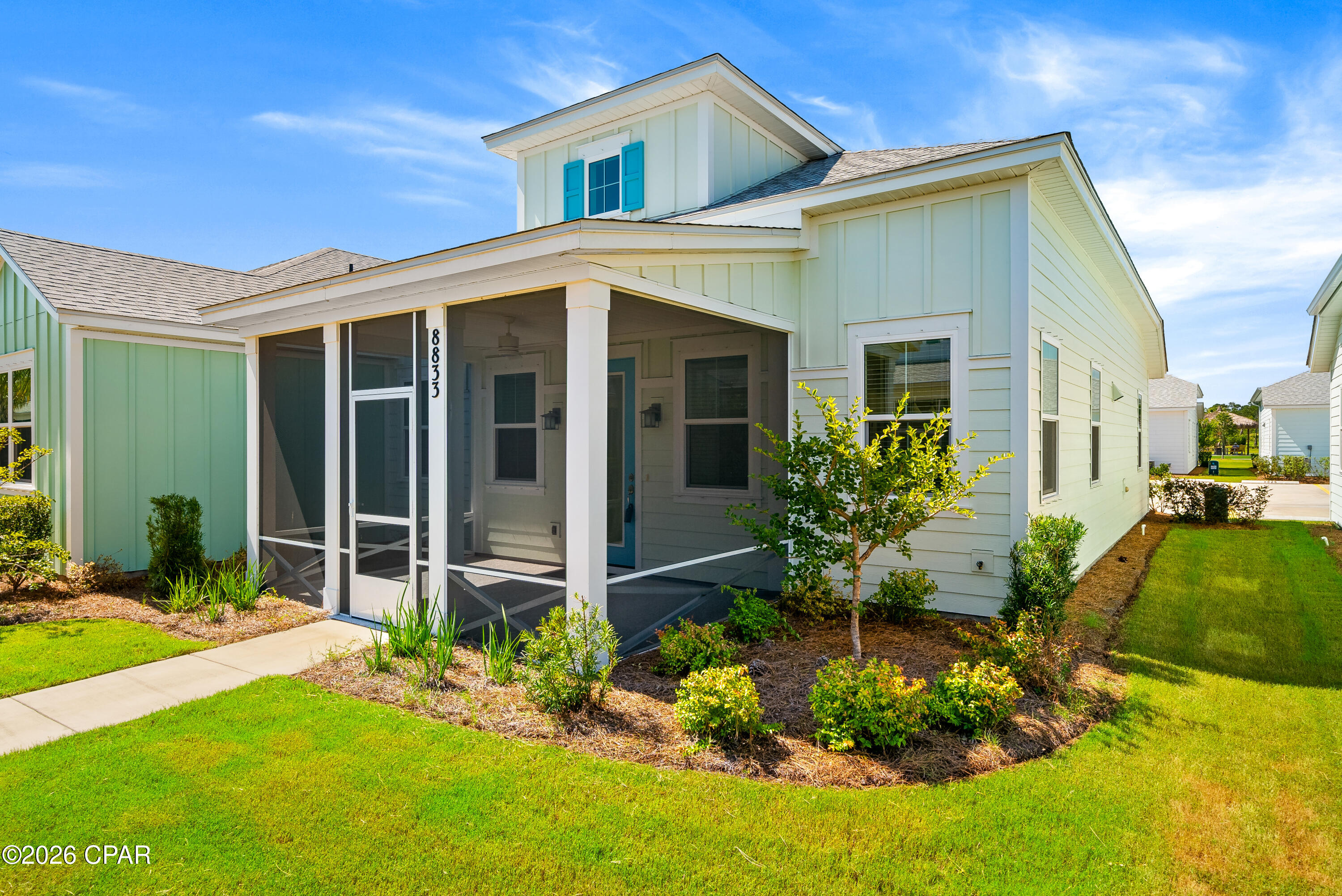 MOTIVATED SELLER - OUTSTANDING VALUE!
Priced to sell and ready for its next owner!

Just added: Custom beam on the vaulted living room ceiling + beautiful board-and-batten accent wall in the dining room with matching island kick wall.

Wake up to vibrant Gulf Coast sunrises and enjoy your morning coffee on the spacious south-facing covered and screened lanai overlooking peaceful lush greenway views. The primary suite is positioned upfront with the same serene vistas, creating a calm daily retreat.

No Formica or stock cabinets here! This charming Bamboo Cottage boasts over $55,000 in premium upgrades, including: elegant glass front door, kitchen cabinet crown molding and valances, gleaming quartz countertops, stylish tile backsplash, gas line ready at the range, pots-and-pans drawers, durable laminate wood flooring, full-tile shower walls in both baths, bronze fixtures, upgraded lighting, and much more.

At a cozy 1,210 sq ft (plus 444 sq ft 2-car garage and 162 sq ft covered/screened lanai), this is the smallest and most efficient floor plan in the Conch Cottage Collection. It's perfect for low-maintenance, high-fun 55+ living--ideal for those who want to lock-and-go and maximize their resort lifestyle.

Your laid-back paradise awaits in Latitude Margaritaville Watersound!

Located in desirable Phase 6BC, you're just 1 minute (about 282 steps) from Flip Flop Square--the heartbeat of the community with Friday Meet & Mingles, live music, BBQs, and that signature Margaritaville vibe. Tucked away in a quiet setting yet steps from the fun.

Enjoy the full resort lifestyle: sparkling pools, state-of-the-art fitness center, on-site dining, events, and endless activities. The new West Bay Center is adjacent and golf-cart friendly, now featuring Capital City Bank, Electric Cart Watersound Sales & Service, and the Grand Nail Lounge. Pizza by the Sea and Publix are under construction and coming soon.

This is a rare opportunity in Latitude Margaritaville Watersound. Motivated seller means exceptional value--don't miss it!

Schedule your private showing today and make this slice of paradise yours.
