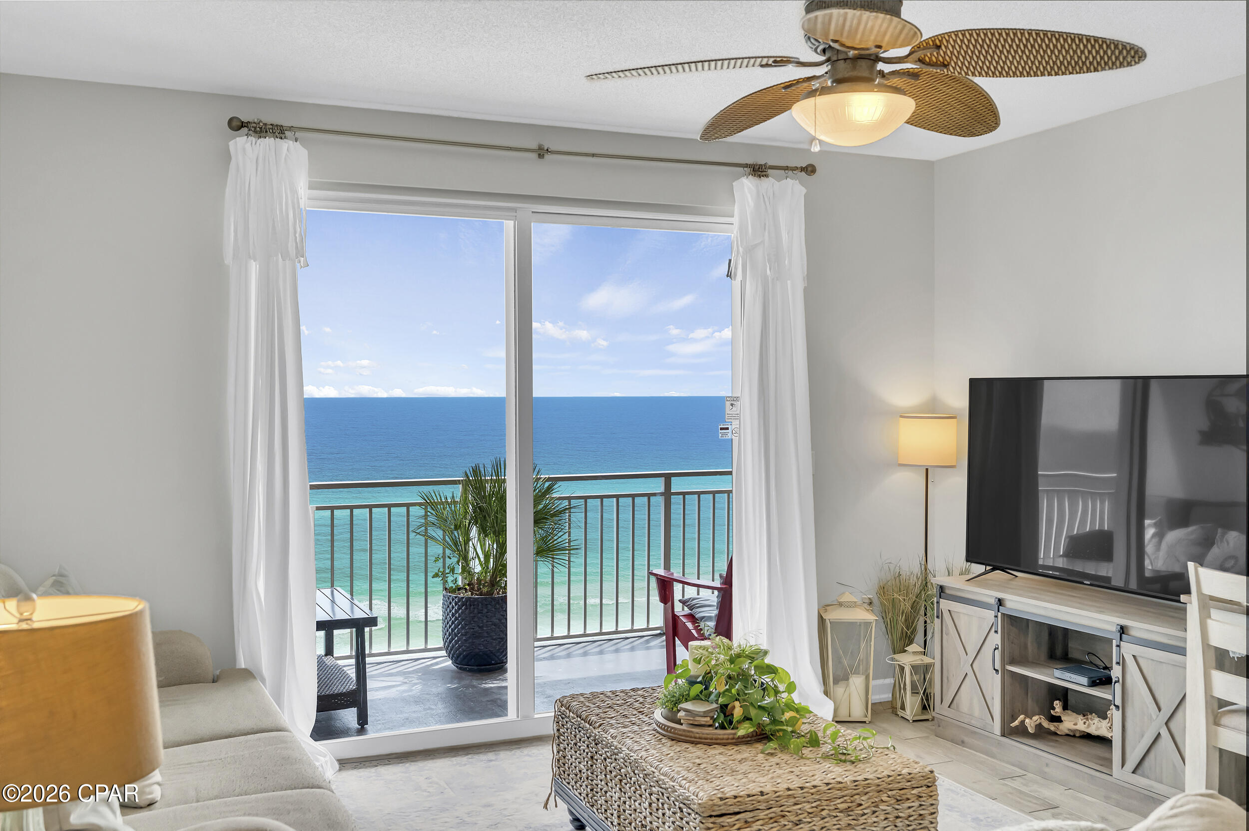 Set directly on the beach at Sterling Reef, this well-maintained Gulf-front condo combines panoramic views, a highly desirable floor plan with an enclosed bunk room, and a location that puts some of Panama City Beach's most popular attractions just minutes away.
Positioned on the 8th floor, the elevation delivers something that's harder to find than you might expect -- open ocean sound without the noise of the beach crowd below. It's a meaningful difference in the daily experience of the unit.
Designed for both personal enjoyment and vacation rental appeal, the floor plan includes two bedrooms, an enclosed bunk room, and two full baths, providing the flexibility to comfortably accommodate family and guests while maximizing sleeping capacity. From the kitchen and living area to the primary suite and private balcony, the Gulf remains the focal point throughout the condo. Floor-to-ceiling sliding glass doors maximize natural light while keeping the emerald waters front and center, creating a seamless connection between the interior living spaces and the beach beyond.
The coastal-inspired interior has been meticulously maintained and thoughtfully updated -- new furniture, paint, and fixtures were added in 2021, new carpet in 2023, and new deck furniture in 2025 -- giving the unit a fresh, move-in-ready feel. Tile flooring throughout the main living areas makes upkeep easy after busy beach days. The spacious kitchen offers granite countertops, stainless steel appliances, and a breakfast bar that creates a natural gathering space for family and guests. Nine-foot ceilings enhance the sense of openness, while the gulf-front primary suite serves as a private retreat with direct balcony access and stunning water views.
Sterling Reef continues to be a favorite among vacationers thanks to its beachfront setting, relaxed atmosphere, and extensive amenity package. Owners and guests enjoy direct beach access, a seasonally heated bi-level pool and spa, fitness center, activity center, sky terrace with grilling area, covered parking, and 24-hour security.
Adding to the appeal is Sterling Reef's central Panama City Beach location. Shipwreck Island Waterpark sits directly across the street, making it a popular destination for families, while Pier Park, Frank Brown Park, golf courses, restaurants, shopping, entertainment, and local attractions are all just minutes away.
Whether you're searching for a beachfront vacation home, a short-term rental investment property, or a combination of both, this gulf-front condo offers the views, layout, amenities, and location that continue to make Panama City Beach one of the area's most sought-after destinations. See it for yourself -- schedule a private showing.