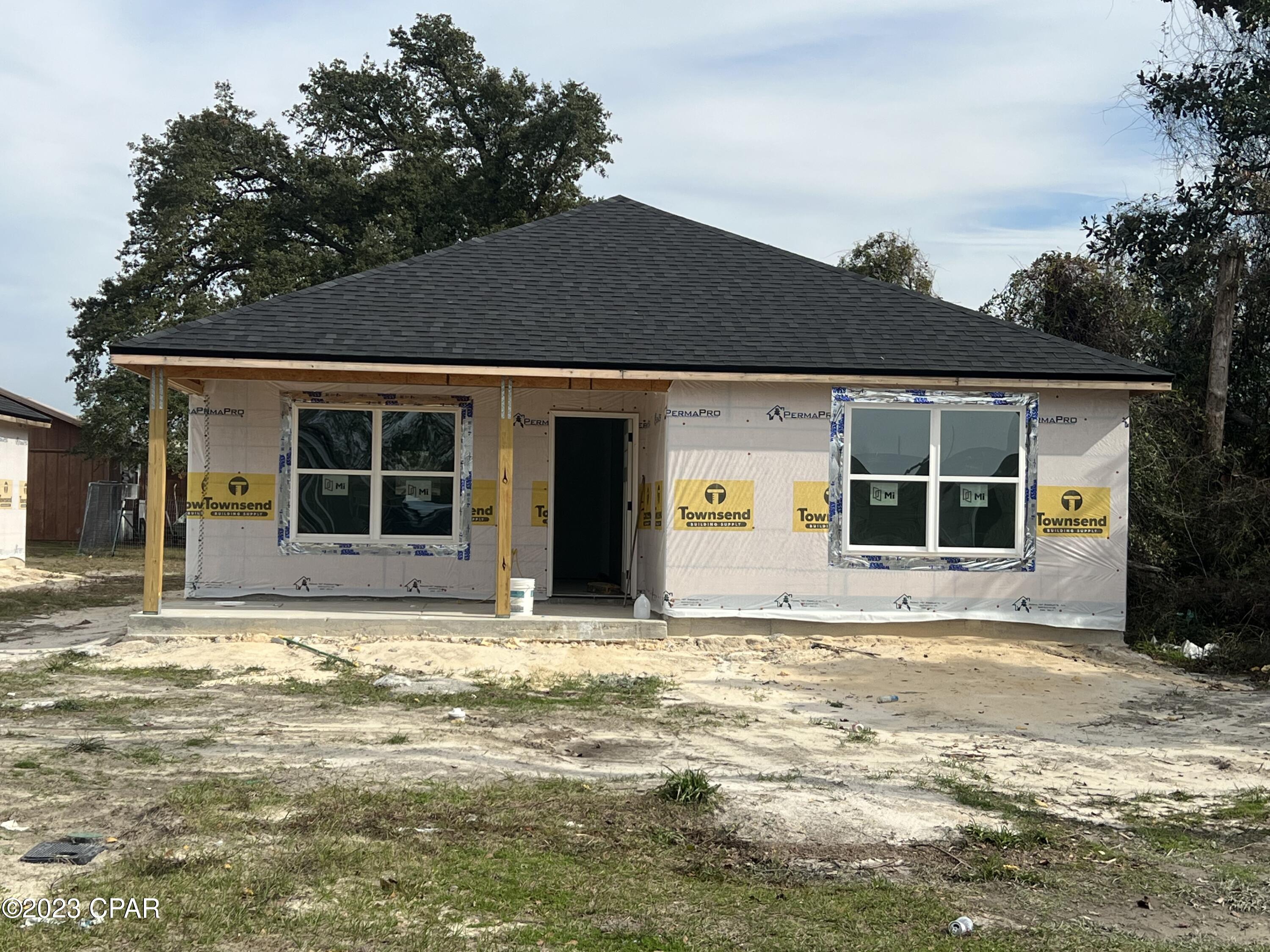 2023 NEW CONSTRUCTION NEAR TYNDALL AFB - This brand-new affordable home will feature 3 bedrooms, 2 baths, an open floor plan (great for entertaining), an interior laundry room, and luxury vinyl plank flooring throughout (no carpet). The kitchen will have solid surface counter tops, soft close drawers, stainless steel appliances, a pantry & an island. The master bedroom can accommodate most king size furniture & has an adjoining master bath with a walk-in closet & tiled shower. The exterior features a 50x108 cleared lot, a covered front and back porch, & will have board and batten vinyl siding, a sprinkler system & attractive landscaping. Located near schools, grocery stores, restaurants & more. X Flood Zone. No HOA. All details subject to change during construction. Call for details.