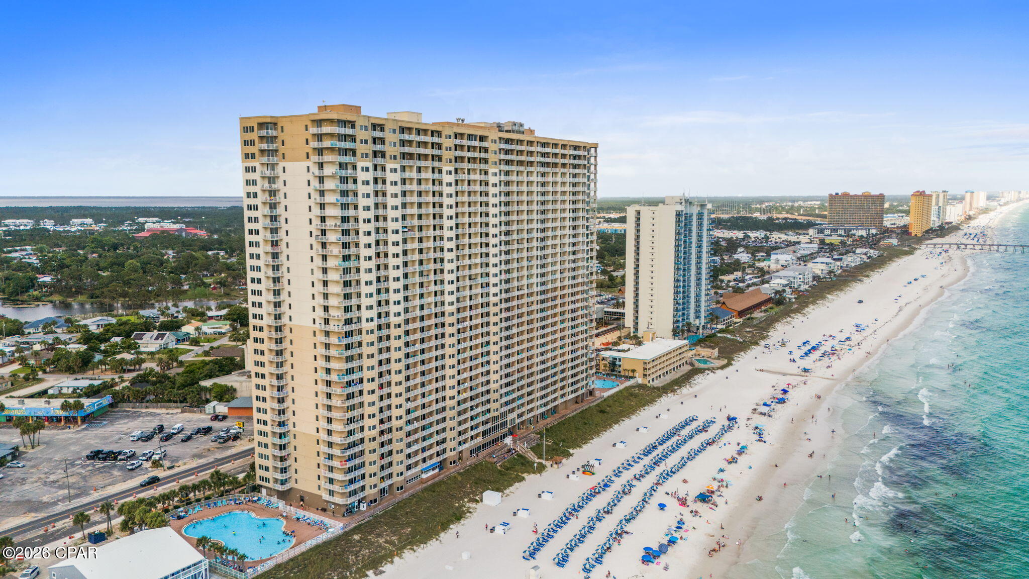 Welcome to Tidewater, where breathtaking Gulf views and resort-style amenities create the perfect coastal escape. This beautifully maintained condo features a desirable 9th-floor balcony, offering the ideal vantage point to enjoy the sights and sounds of the Gulf and take in unforgettable sunsets over the water.

Inside, you'll find tile flooring throughout for easy maintenance and a bright, open layout designed for comfort and functionality. The open kitchen flows seamlessly into the living area, making it perfect for relaxing after a day at the beach or entertaining guests. The thoughtfully designed floor plan includes one bedroom plus built-in bunk beds, comfortably sleeping up to six guests, making it an excellent choice for a vacation home, rental property, or full-time residence.

Residents and guests of Tidewater enjoy an impressive lineup of resort-style amenities, including, Two beachfront pools, Fitness center, On-site concessions, Outdoor grilling areas, Direct beach access, game room, and more

Conveniently located just minutes from Pier Park, popular dining, shopping, and entertainment, this condo offers the perfect combination of location, lifestyle, and income potential along the beautiful Gulf Coast.

Whether you're looking for a personal getaway or a strong-performing investment property, this Tidewater condo checks all the boxes.