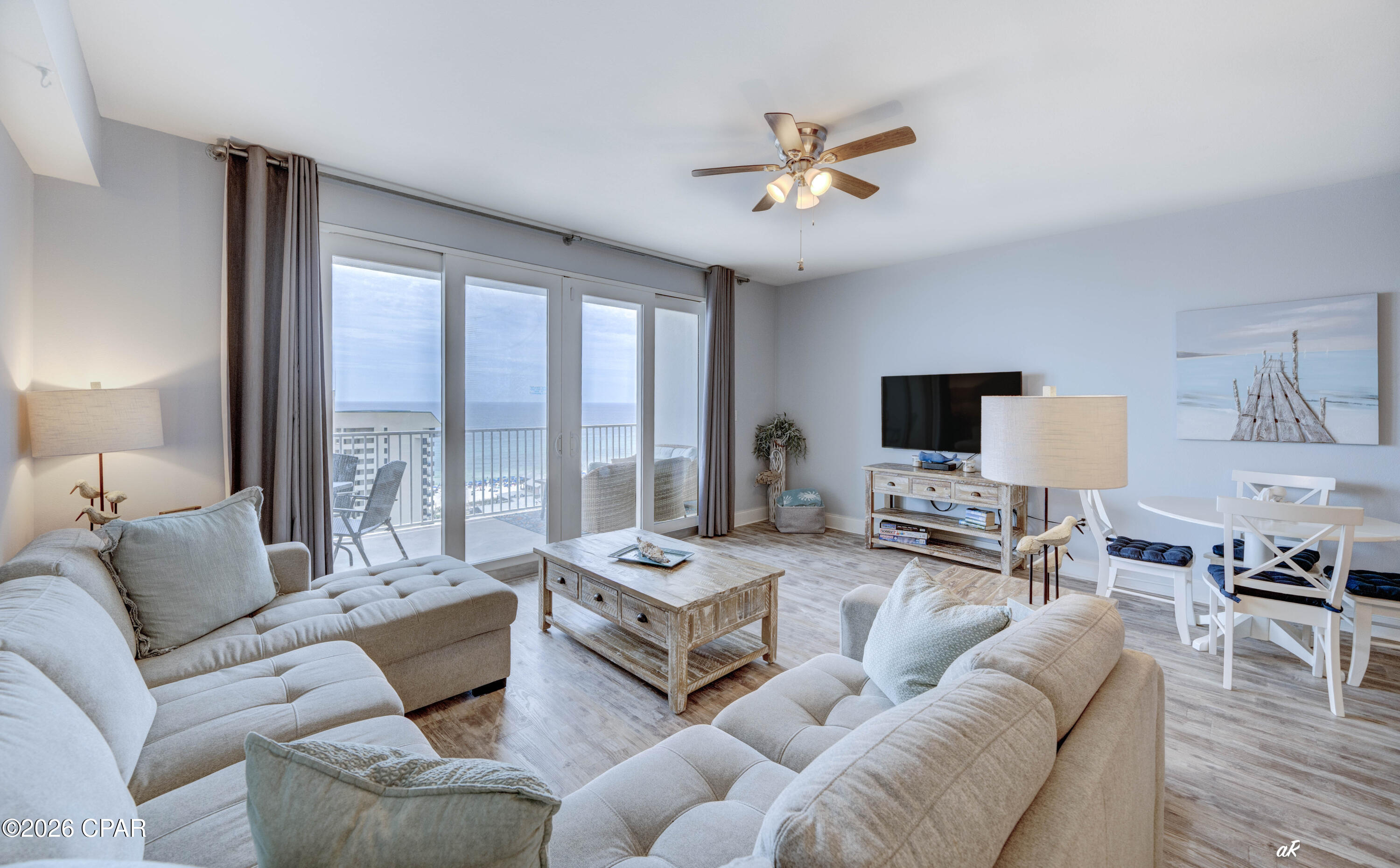 Gulf-Facing, Fully Renovated Condo with Stunning Views! Welcome to Unit 1216 at Laketown Wharf Resort, a beautifully updated 1,047-square-foot condo featuring 1 bedroom, a bunk room with custom barn door, and 2 full bathrooms. Ideally located near the end of the building for quick beach access, this sought-after floor plan offers breathtaking Gulf views from the living and dining areas and peaceful lake views from the primary bedroom. Recent upgrades include updated kitchen cabinets, granite countertops and backsplash, stainless steel appliances, breakfast bar, LVP flooring, all new lighting, hard-wired smoke detectors with updated fire code compliance, a 2024 HVAC system, 2018 water heater, and a washe & dryer.  Enjoy resort-style amenities including five pools, hot tubs, fitness center, mini golf, lakefront boardwalk, nightly fountain shows, and on-site dining, all just steps from the beach and close to Pineapple Willy's and Pier Park. Whether you're seeking a vacation home, investment property, or both, this turn-key condo offers luxury, convenience, and exceptional rental potential in one of Panama City Beach's most popular resorts. Schedule your showing today!