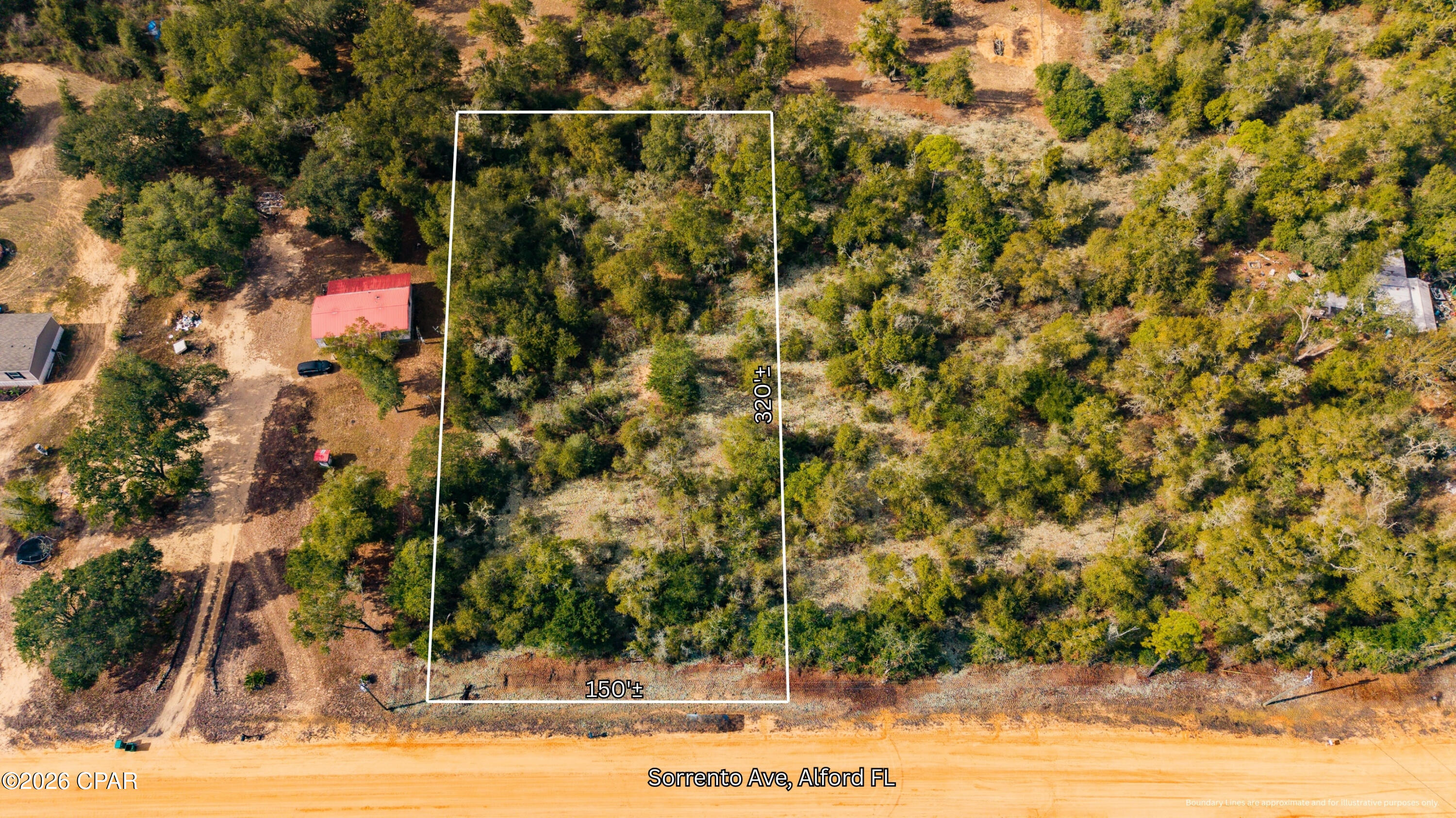 Perfect 1‑acre homesite on Sorrento Ave in the desirable Compass Lake community. Located just off Hwy 231, this property offers easy access while still providing the peace and quiet of a friendly, low‑traffic neighborhood. 

The lot features medium‑density woods, easy to walk, not overly thick, and plenty of flexibility for future clearing and home placement. Power is available at the road, making this a great option for a primary residence, getaway spot, or long‑term investment. 

Enjoy the natural setting, privacy, and convenience of being minutes from Alford and a short drive to Panama City.