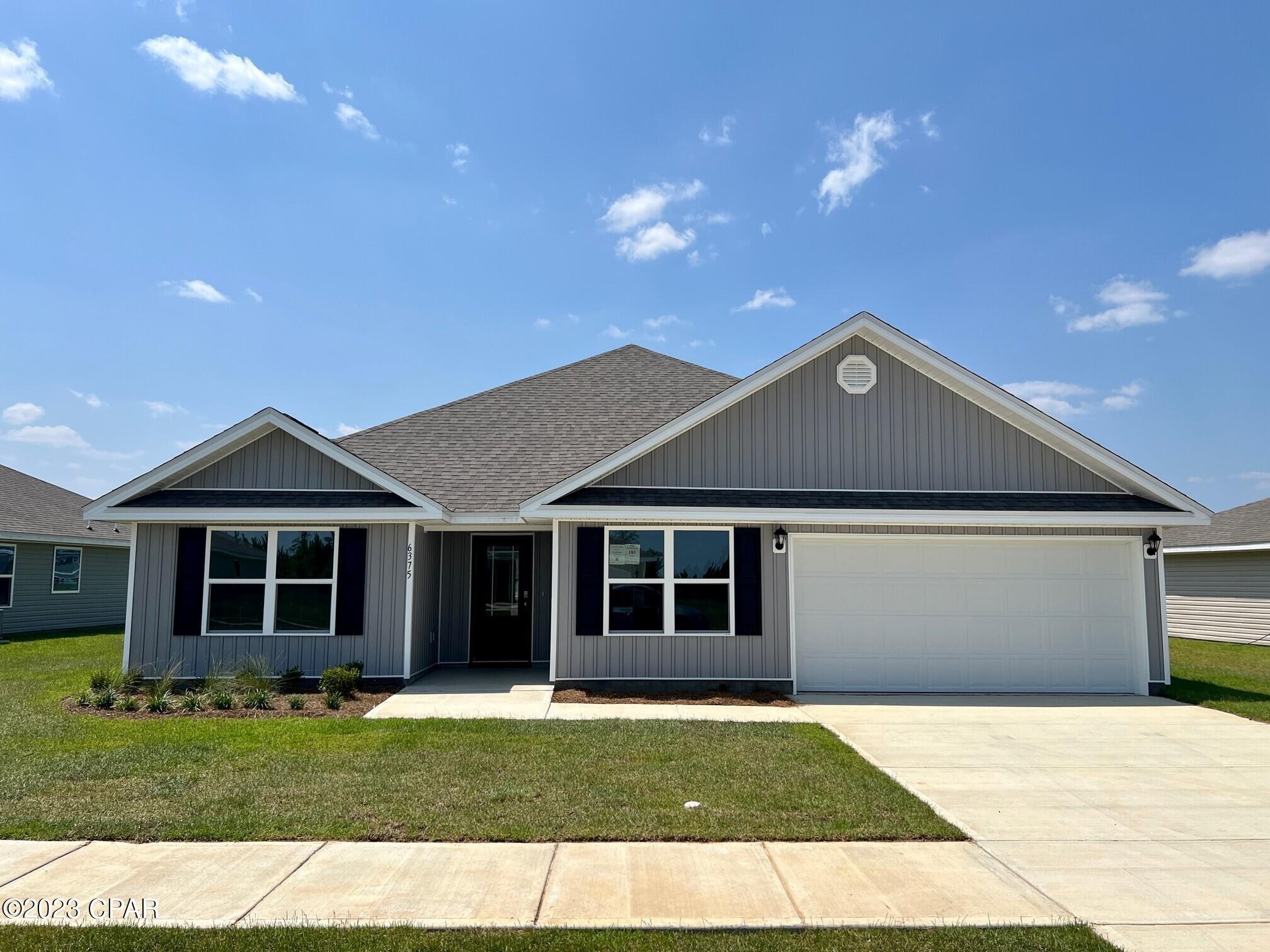 Liberty neighborhood is conveniently located in beautiful Panama City off of Star Avenue near 231. Located just 25 minutes from Tyndall Airforce Base, 20 minutes to hospitals, and less than 15 minutes to shopping, restaurants, and grocery stores you will be amazed at the convenience once you enter the winding entrance to this beautiful sanctuary. Liberty, D.R. Horton's premier new lifestyle community, offers a 7,500 square foot community center with full gym, wellness rooms and much more.  Additionally, behind the community center is a water wonderland with resort style pool, splash pads, and an outdoor grilling kitchen with seating. Just when you thought it could not offer more, there are sidewalks, ponds, fountains, and conservation areas throughout this beautiful neighborhood full of nature.

When you enter the Sawyer floorplan through the beautiful prairie door, you are amazed at the brightness and width of the entry way into this 5-bedroom, 3 bath, 2,483 square foot home. With 2 spacious bedrooms off the main entry way separated by a full bathroom and another secondary bedroom across the entry way on the opposite side, your guests and children are afforded privacy at the front of the home. Walk a few steps beyond and enter the open family room with a large area for an office or formal dining room. Overlooked by the huge kitchen island with a spacious breakfast area to the side. The kitchen features a walk-in pantry, beautiful white cabinets, and laminate countertops. The primary bedroom and bathroom are located off the back of the home featuring lush carpet flooring in the bedroom and luxury vinyl plank in the bathroom. The bathroom offers a soaking tub, large shower, double sinks, and a large closet. The covered back porch is sizeable, private, and is designed for easy in screening. The fifth bedroom and bath are located off the back of the home. This 4 sides vinyl home is situated on a large lot, sodded on 4 sides, located amidst beautiful trees, ponds, and fountains.