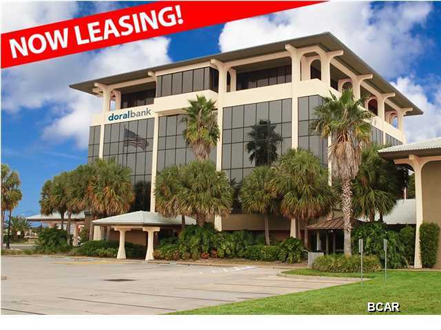 The Beach Professional Center is the Landmark premier class ''A'' signature office campus in Panama City Beach. Become its premier anchor tenant at this prime corner location in the heart of Panama City Beach's business and professional district at the intersection of Hutchison Boulevard and Richard Jackson Boulevard. Although originally designed as a retail bank, it could be used as a central drive thru check-in facility for a resort or other company. There is ample parking and lush landscaping Exterior fixed building signage rights are included with a long term lease. Also included are assigned, dedicated parking spaces on the North side of the building and a premier dedicated space on the building monument sign. Owner is a licensed Florida real estate broker.